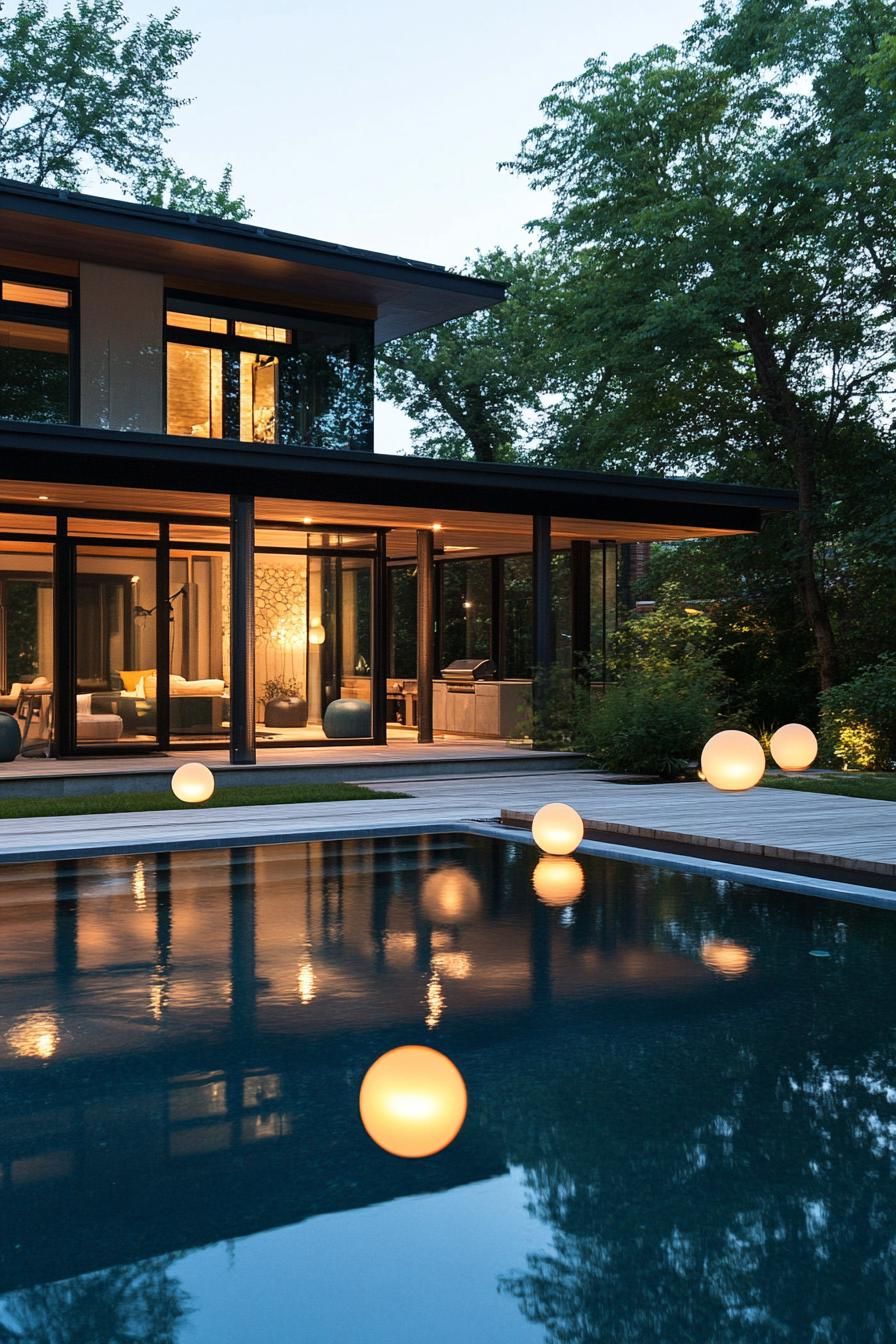 Floating Lighted Spheres
