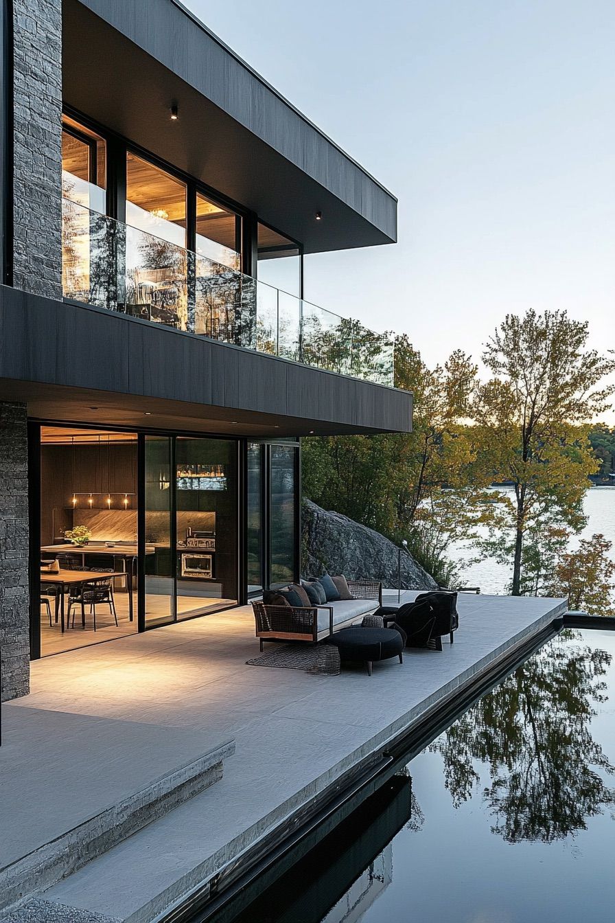 lakeside house indoor outdoor living 3