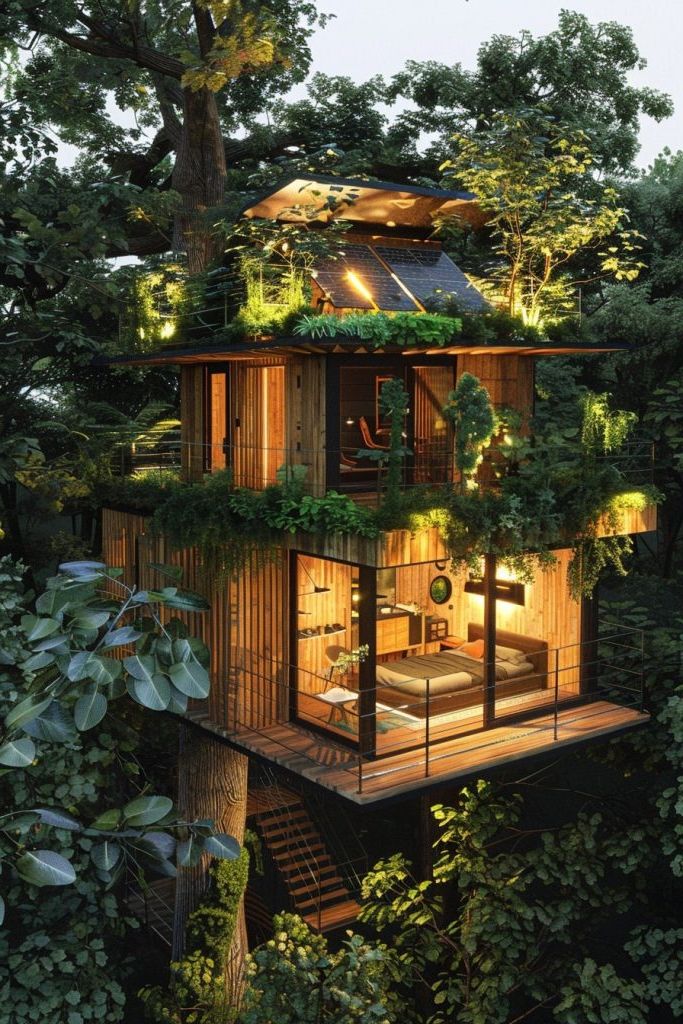 tree cabin with gardens