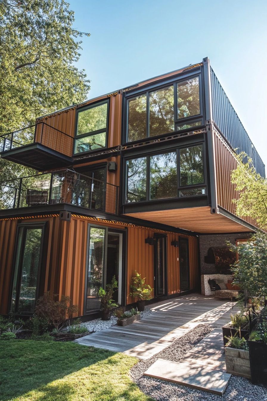 shipping container house multi level 3