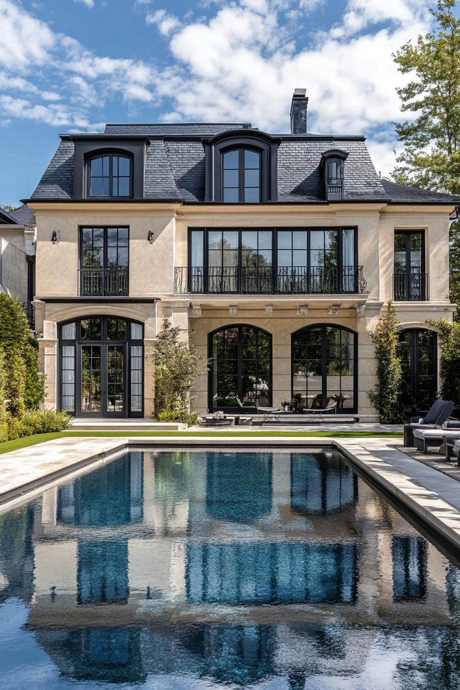 Elegant French Mansion With a Pool