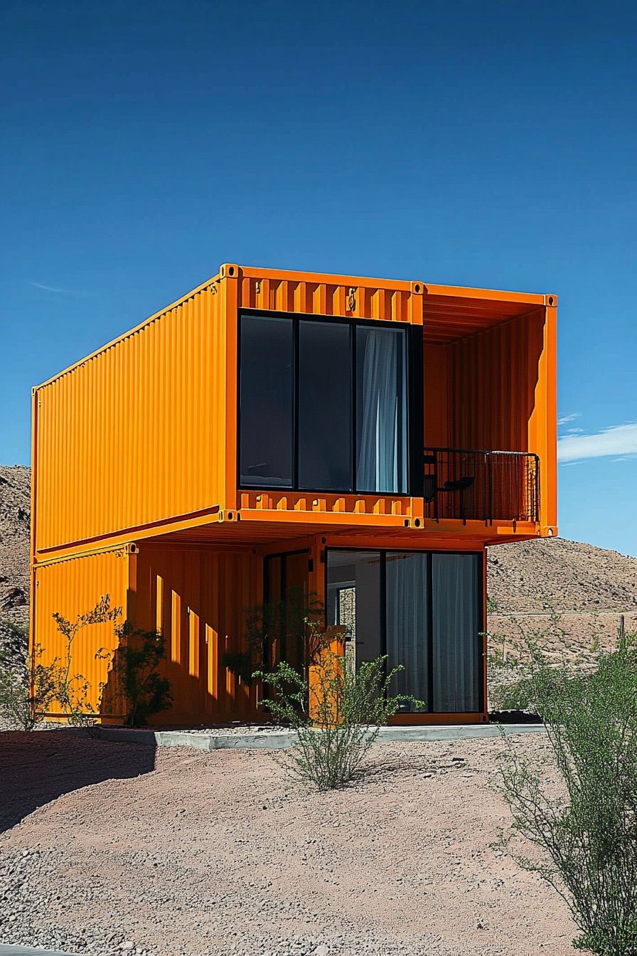 shipping container house in the desert 3