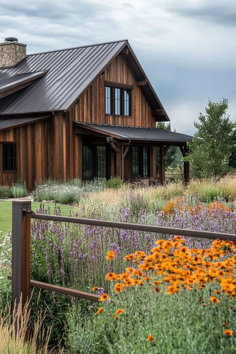 Combination of Rustic Timber and Contemporary Metal Roofing