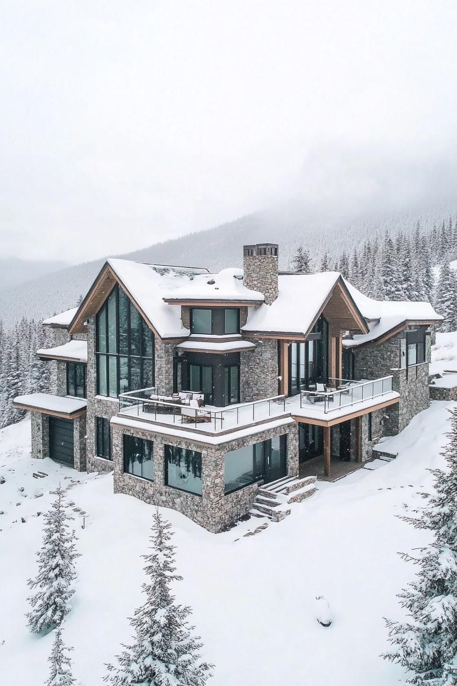 Fairytale Stone Chalet in Winter Wonderland