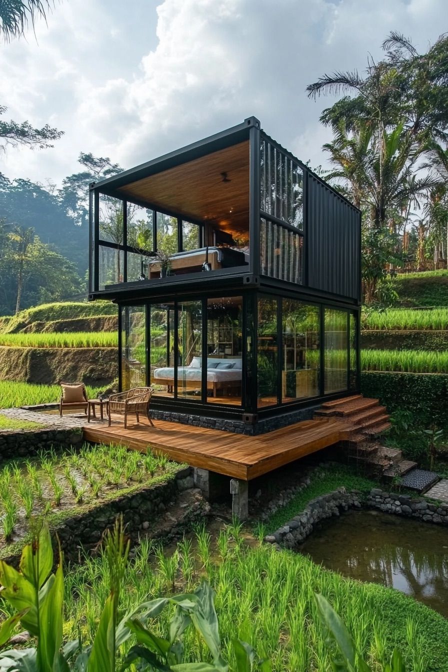 shipping container cabin tropical 3