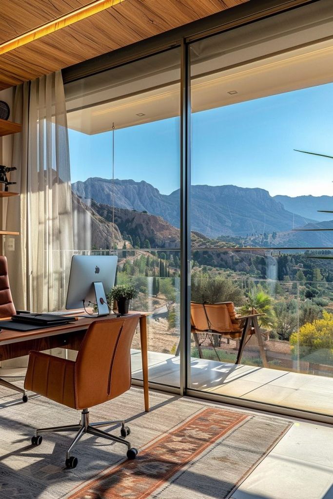 home office and balcony