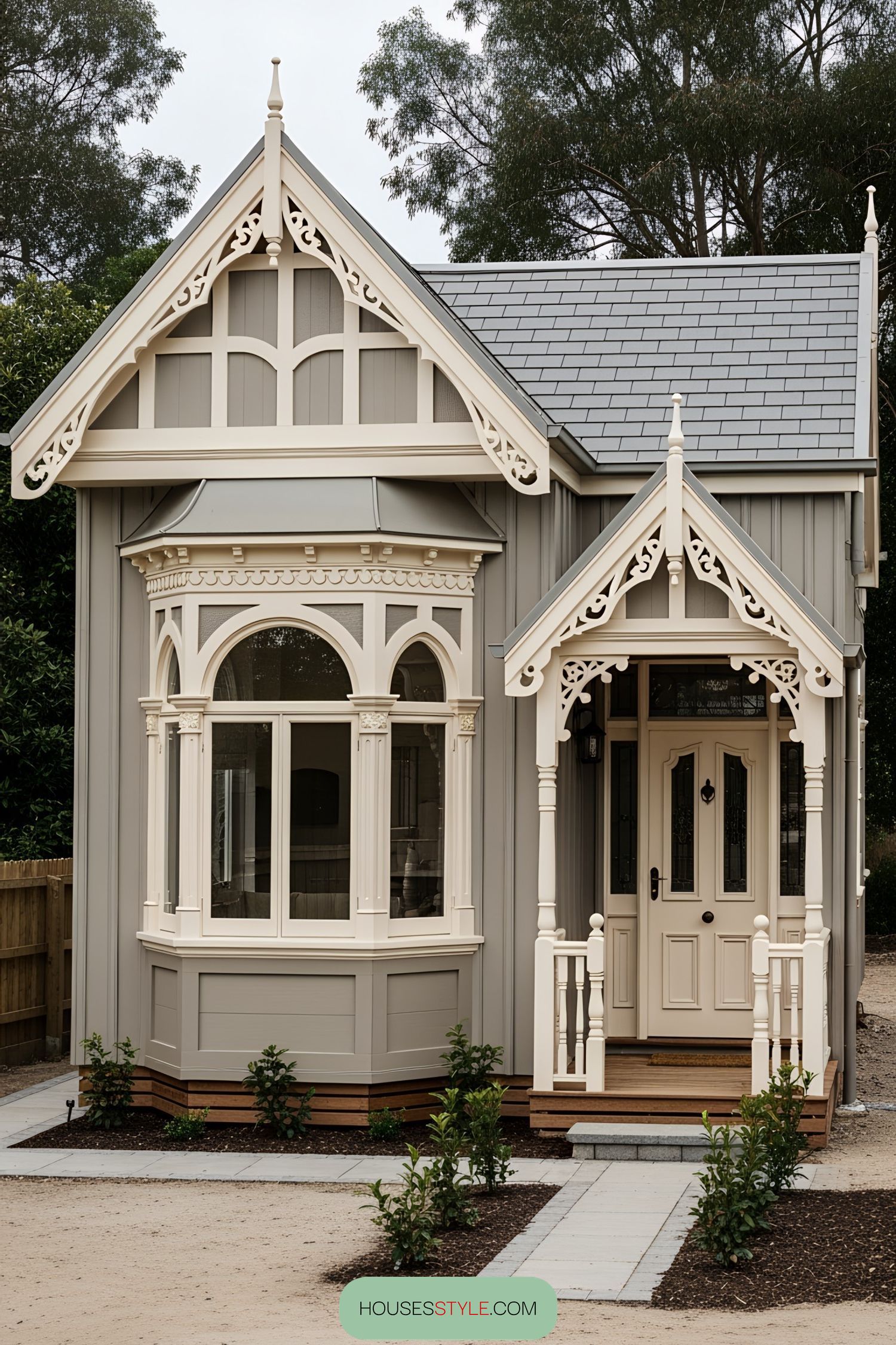 Charming Victorian tiny house with ornate details
