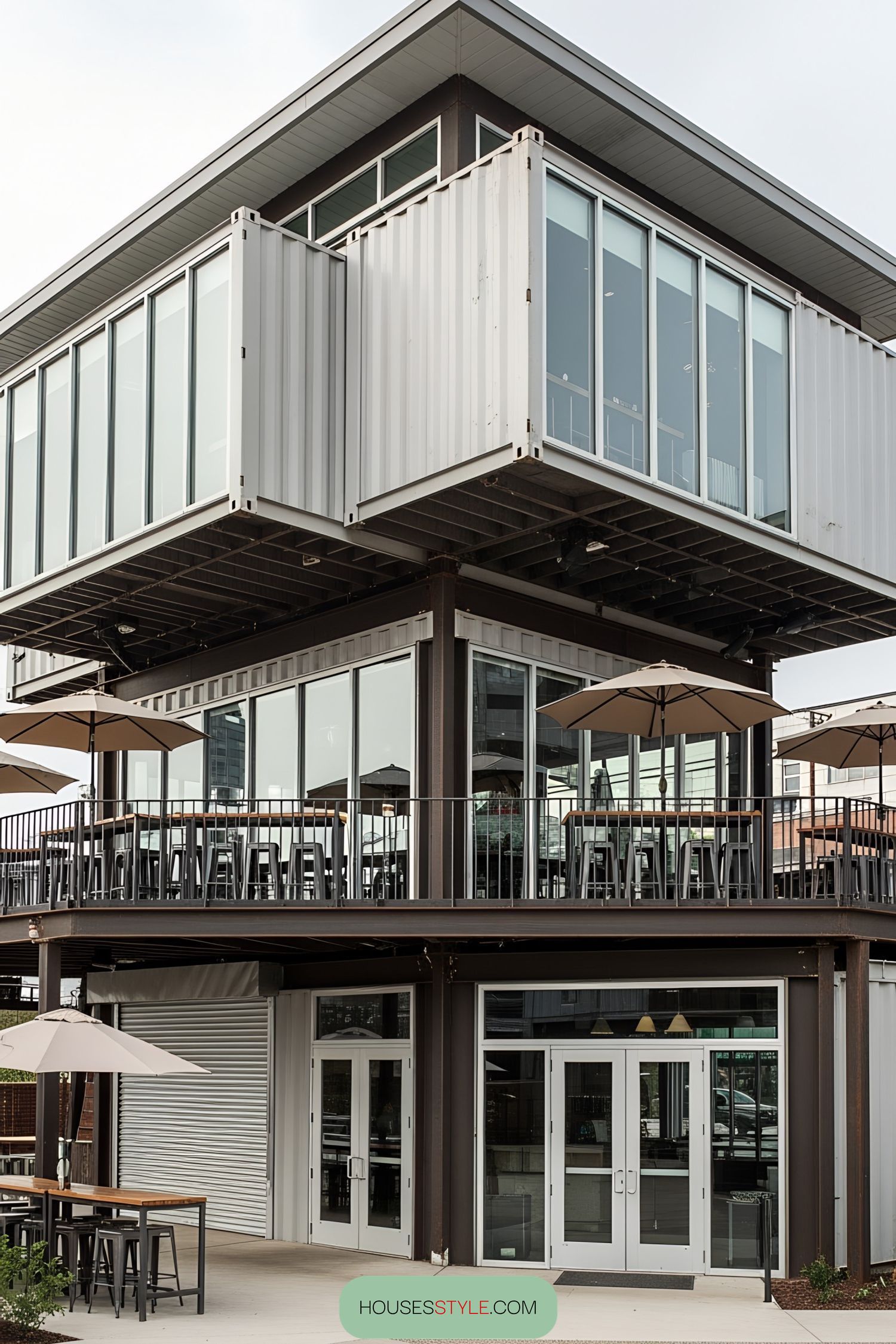 Contemporary container bar with outdoor seating