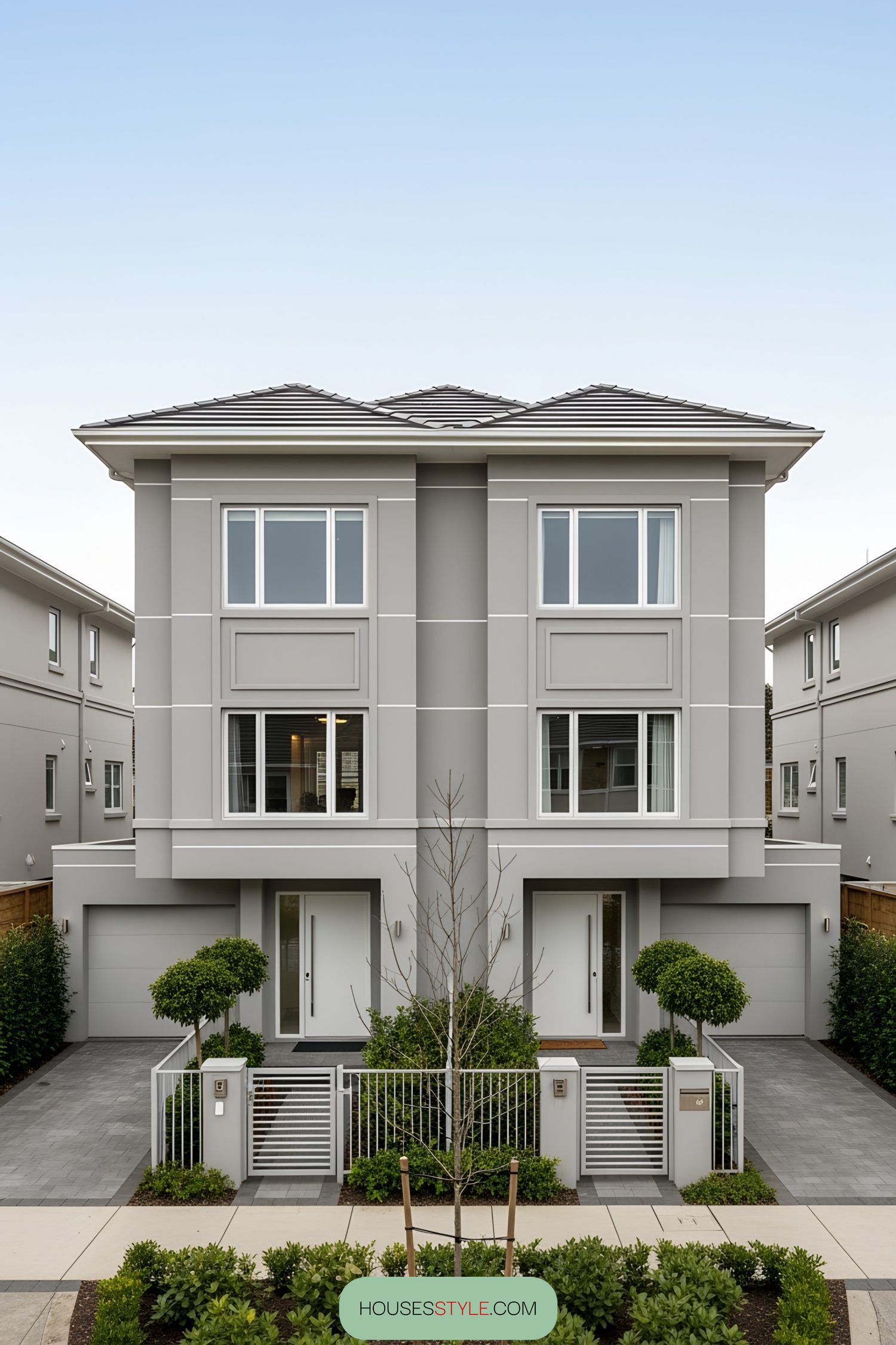 Modern duplex with a sleek, symmetrical design
