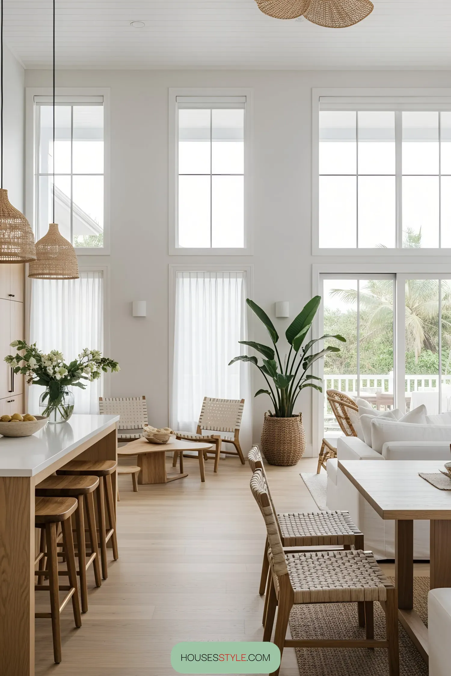 Bright, airy beach house with natural elements