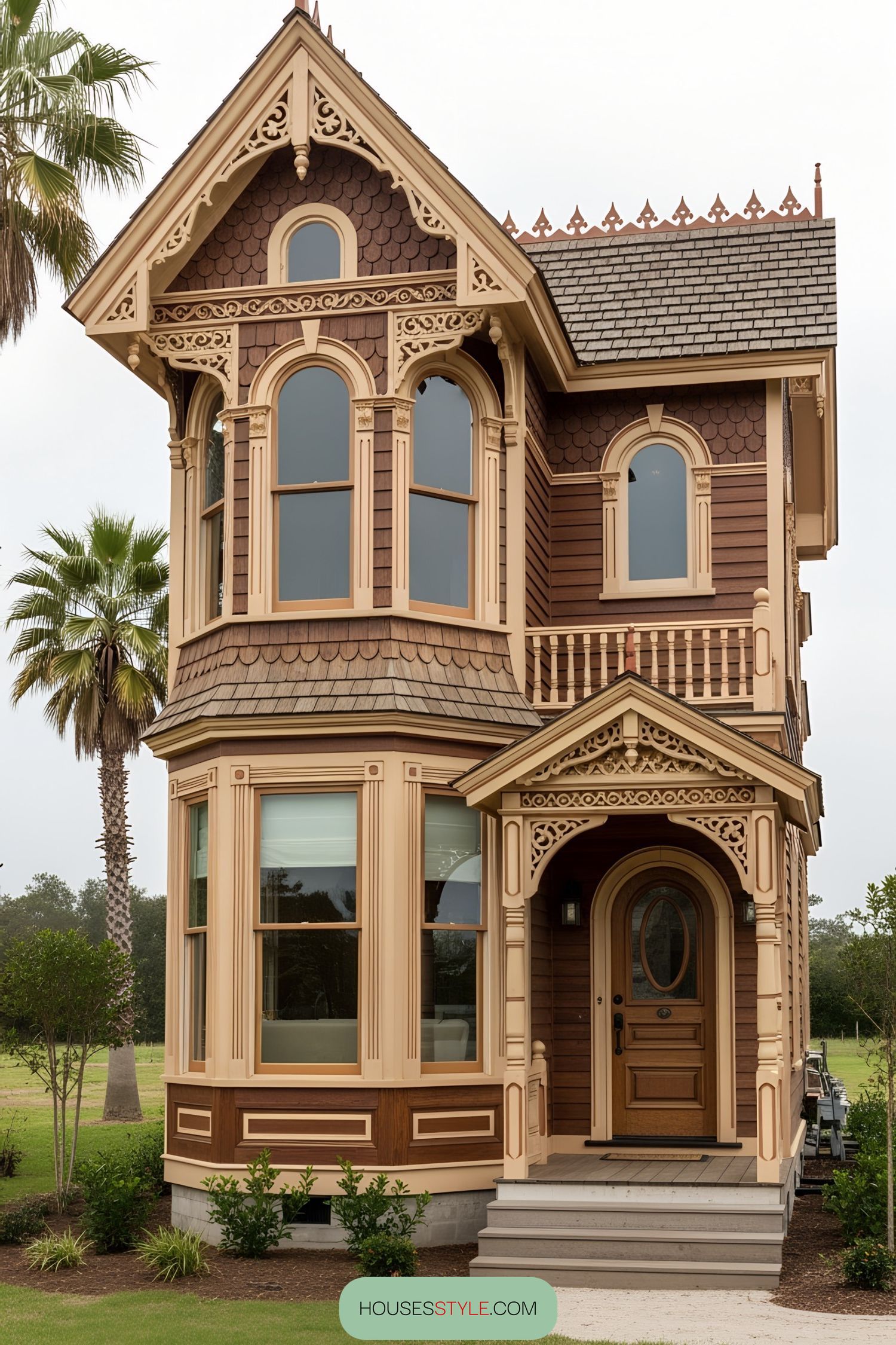 Cute tiny Victorian house with ornate details
