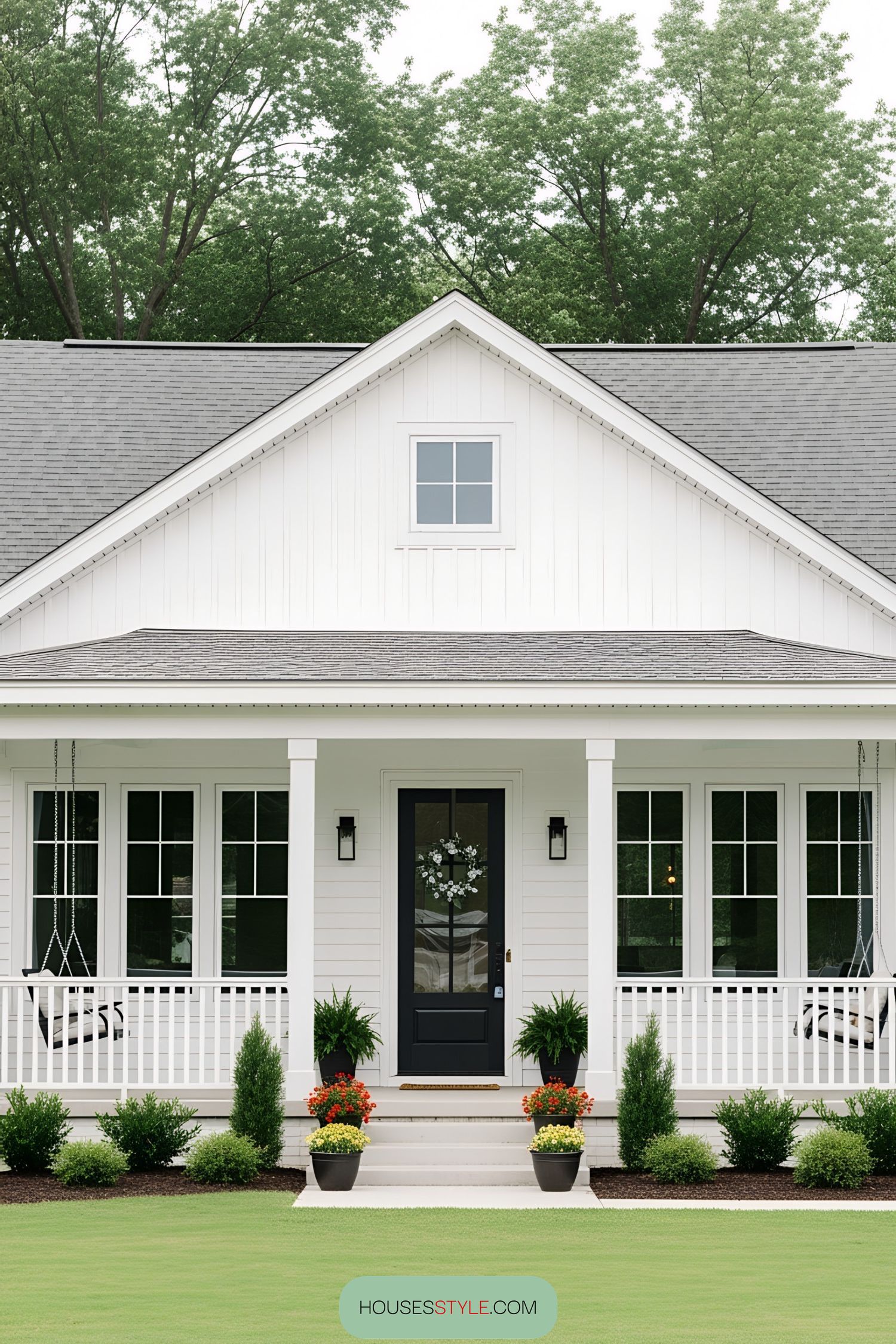 Charming white bungalow with porch