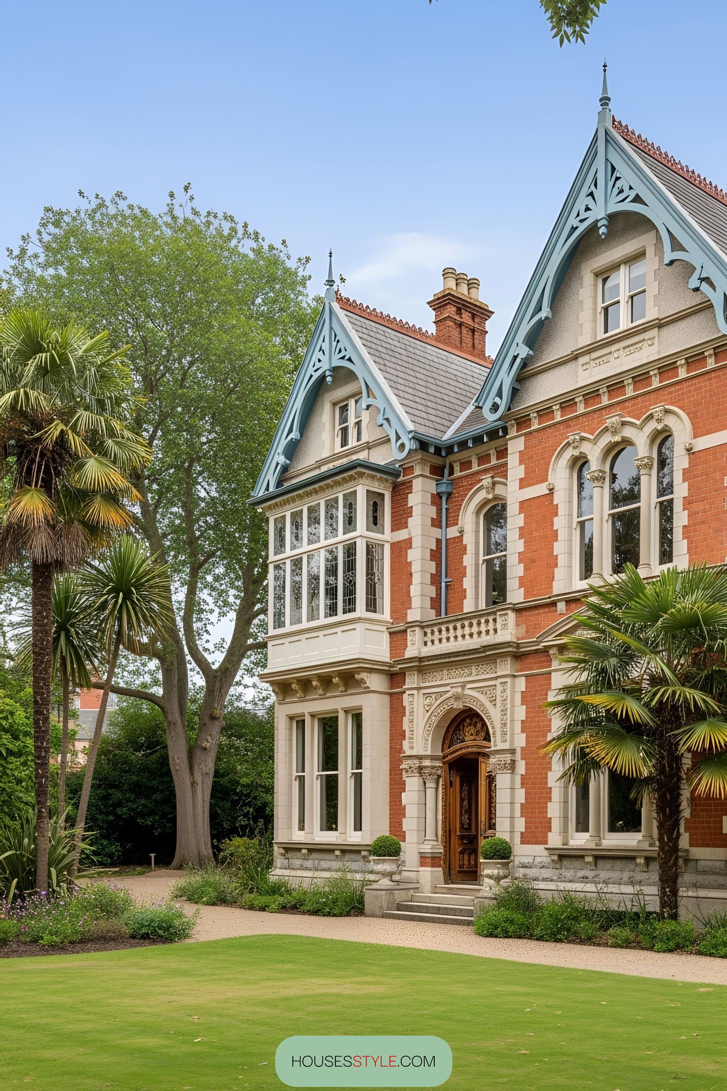 Victorian villa with intricate brickwork and ornate trim