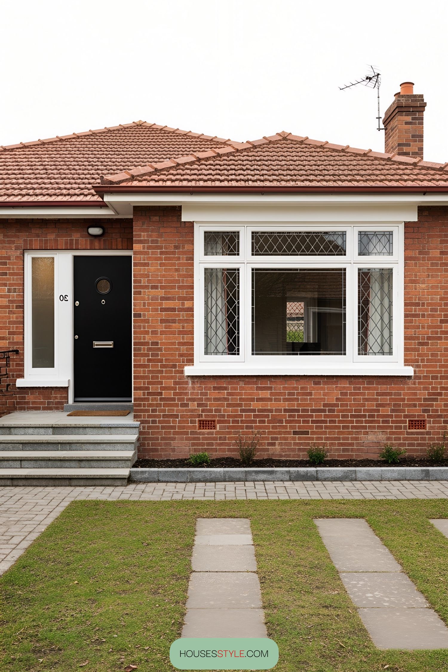 Classic bungalow with red brick facade