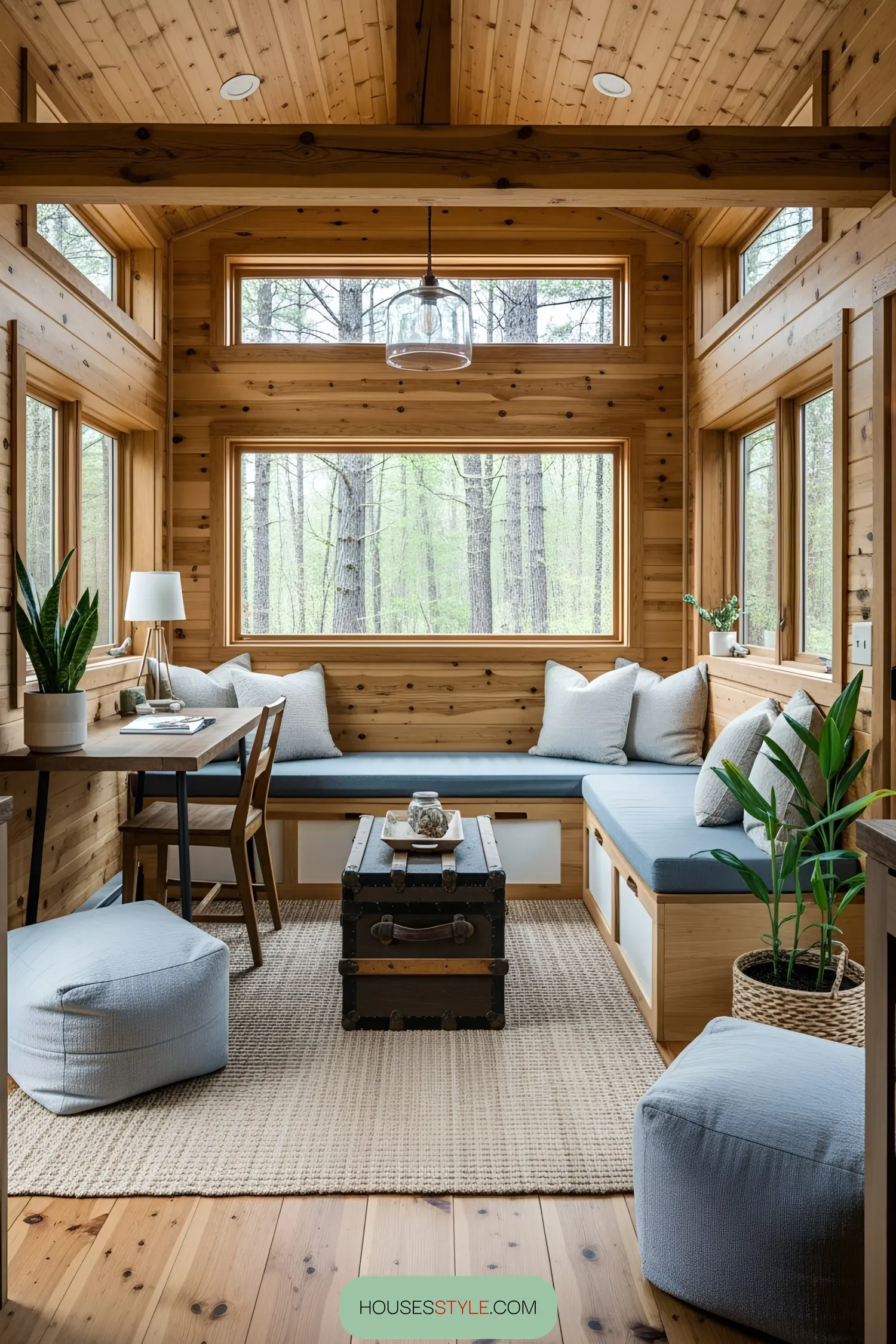 Rustic cottage nook with wooden interiors