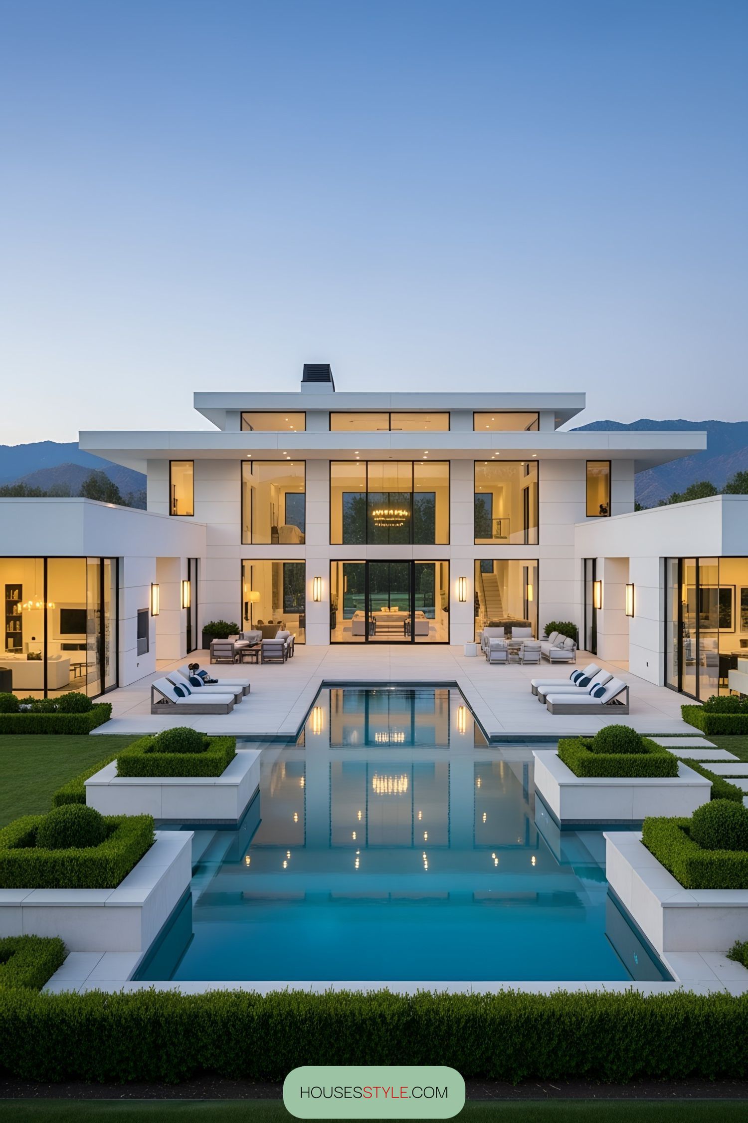 Luxury modern home with expansive pool
