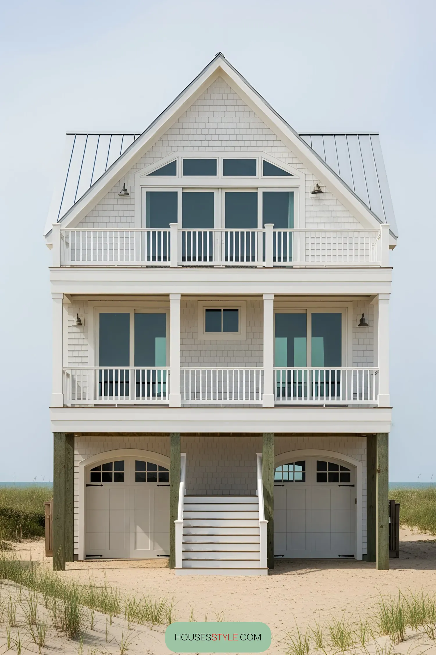 Stylish coastal house with two balconies
