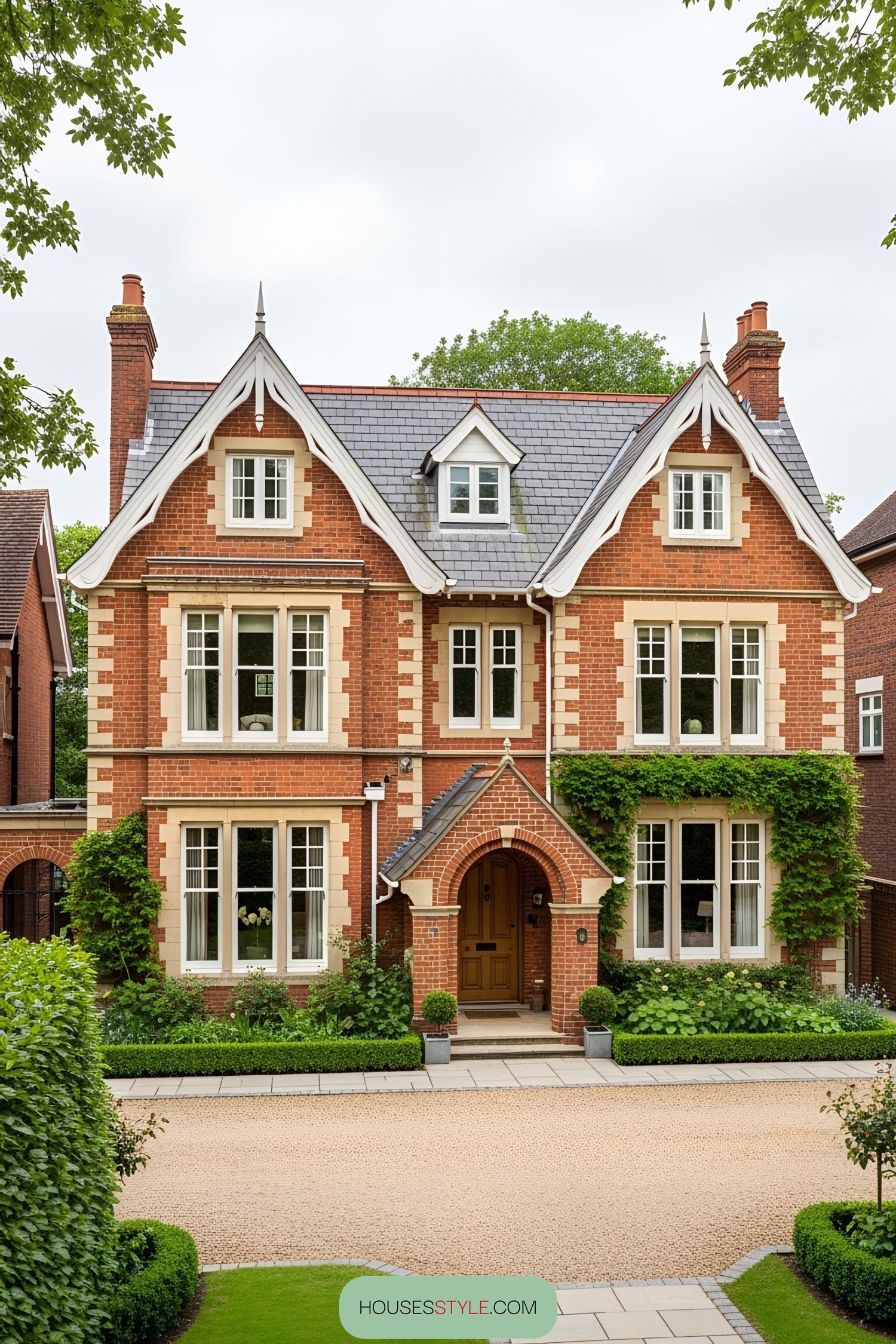 Charming Victorian villa with ivy-clad facade