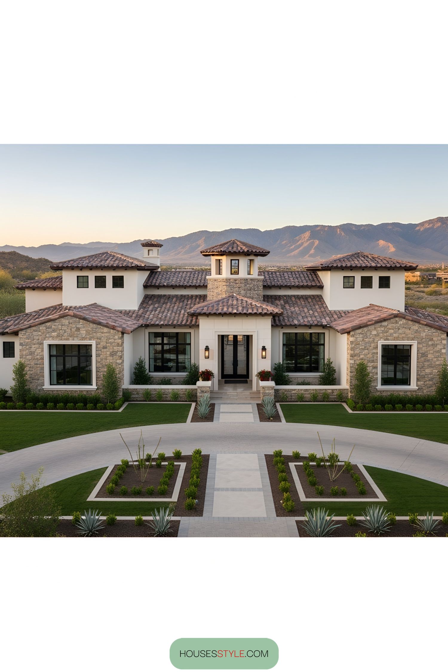 Luxury home with elegant landscaping