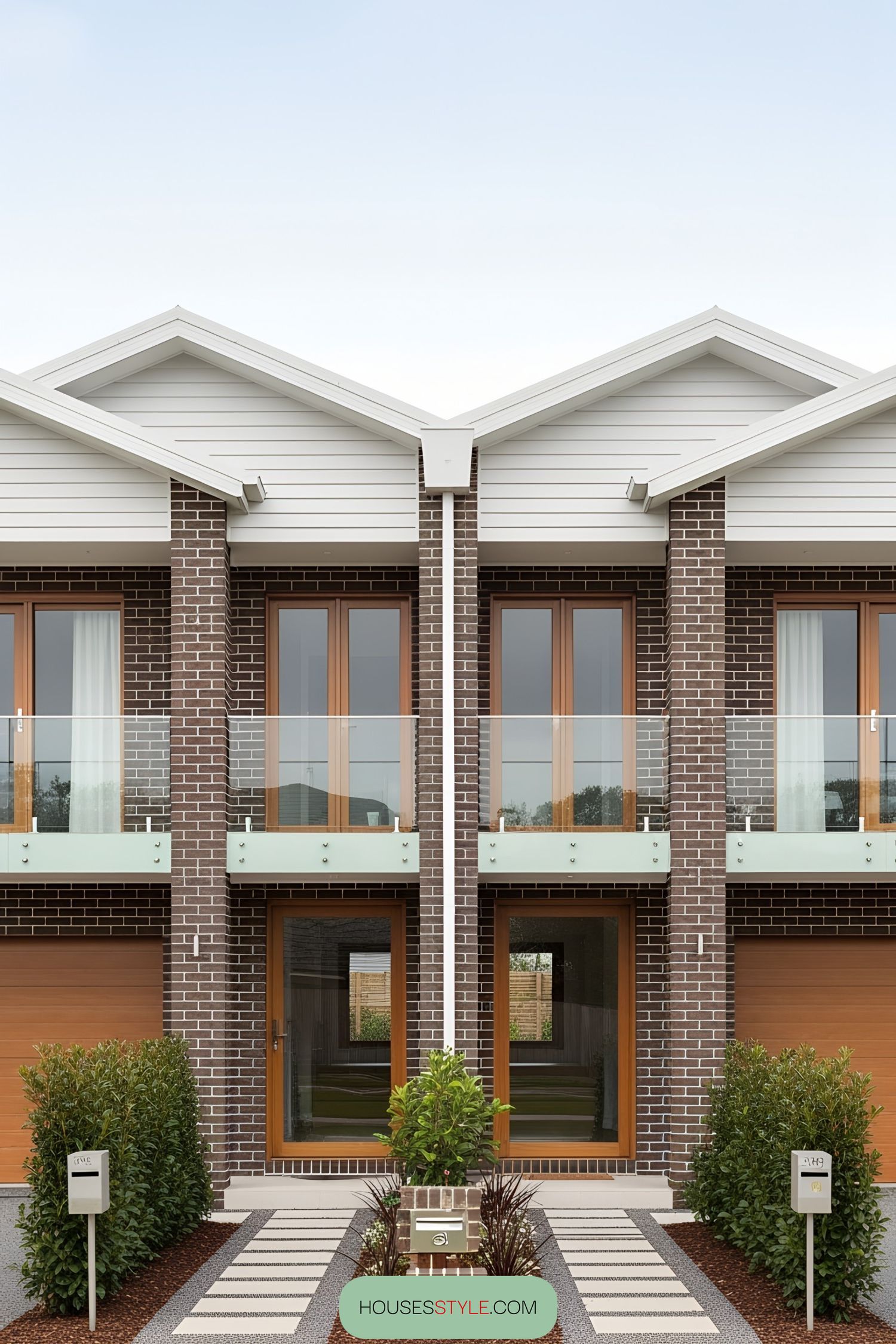 Contemporary brick duplex with clean lines