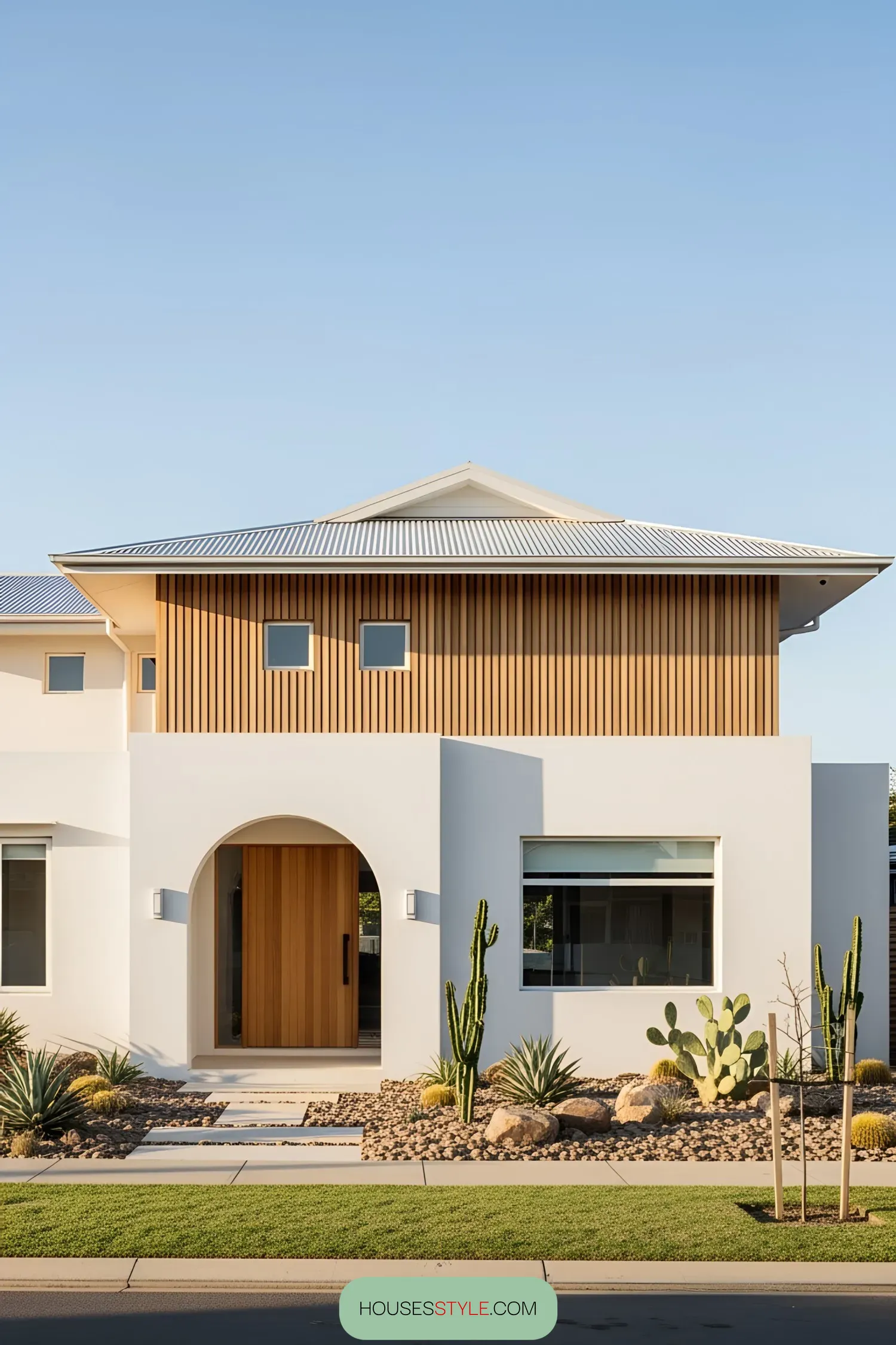Modern coastal house with a minimalist facade