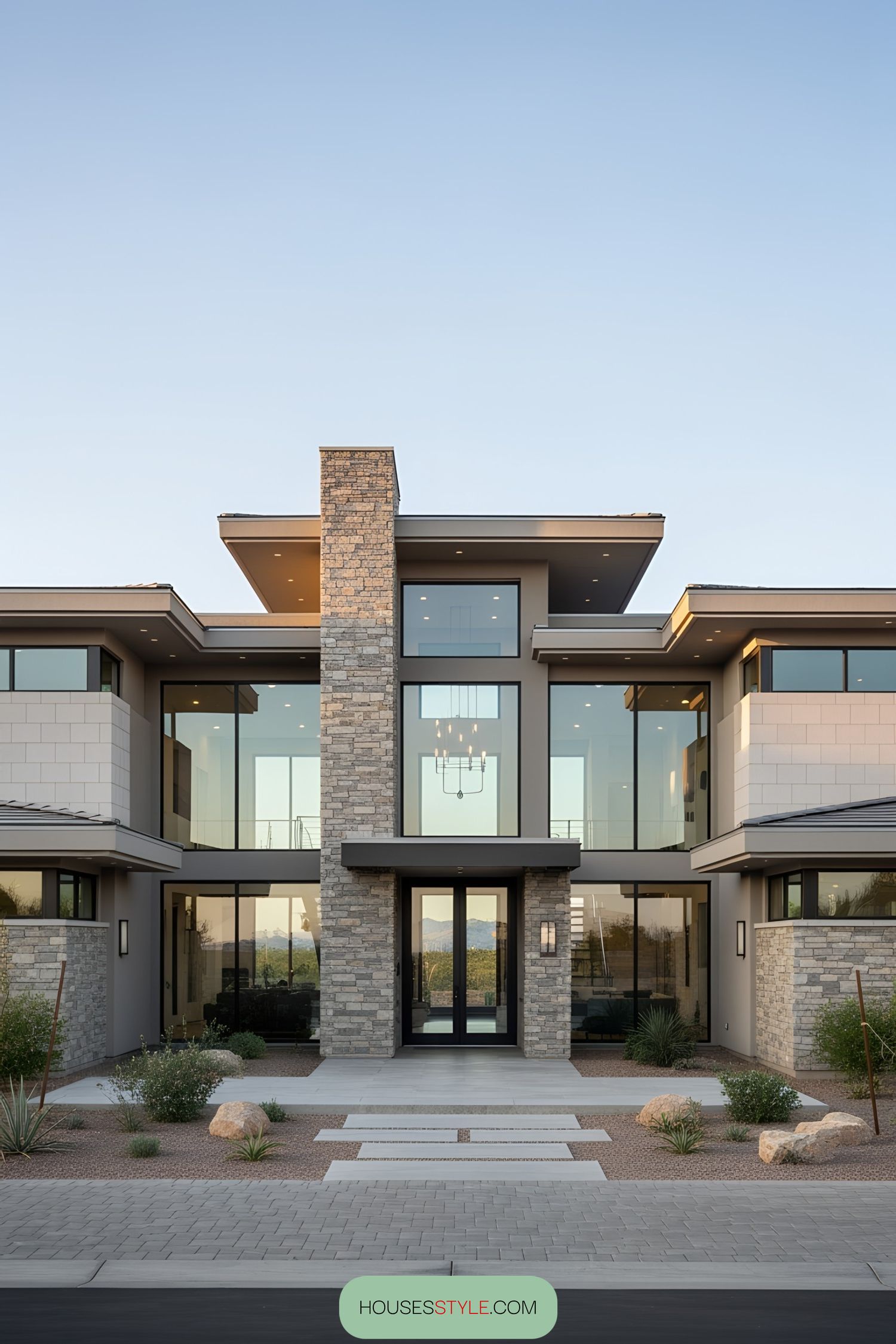 Luxury home with expansive glass facade