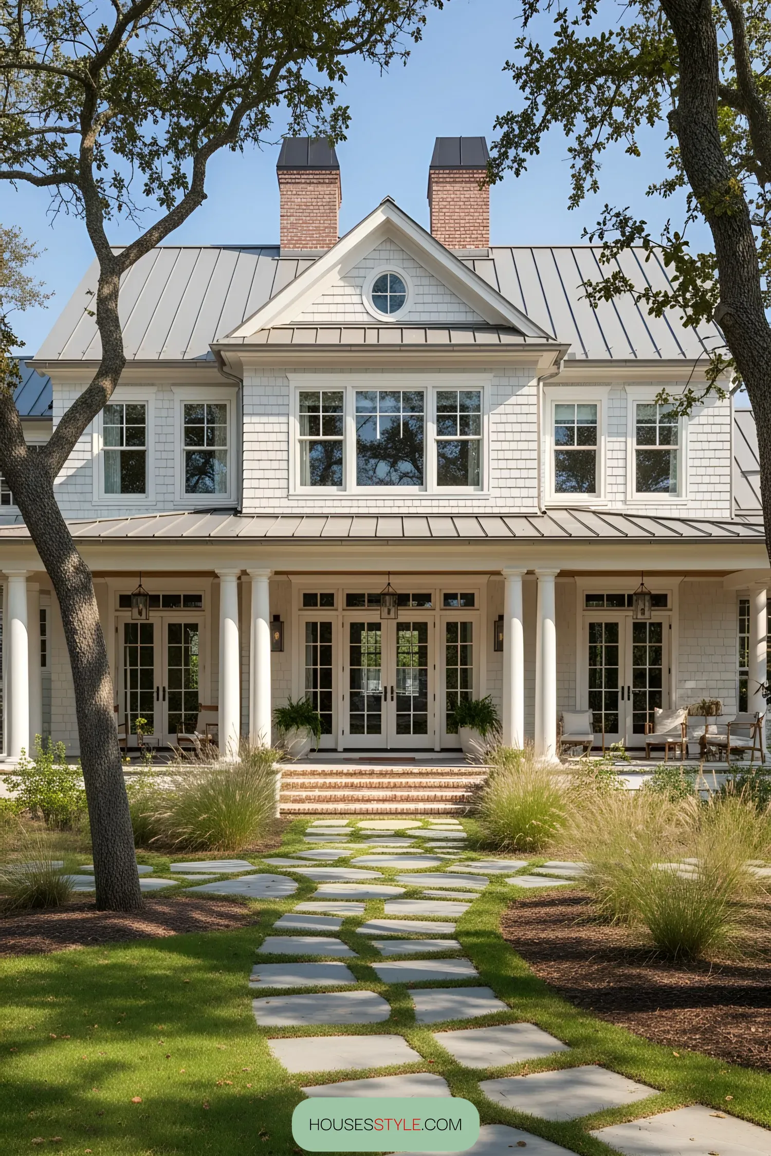 Inviting coastal house with a charming porch
