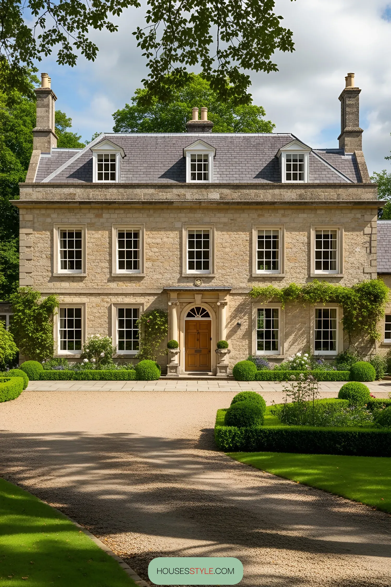 Charming country manor house with lush garden