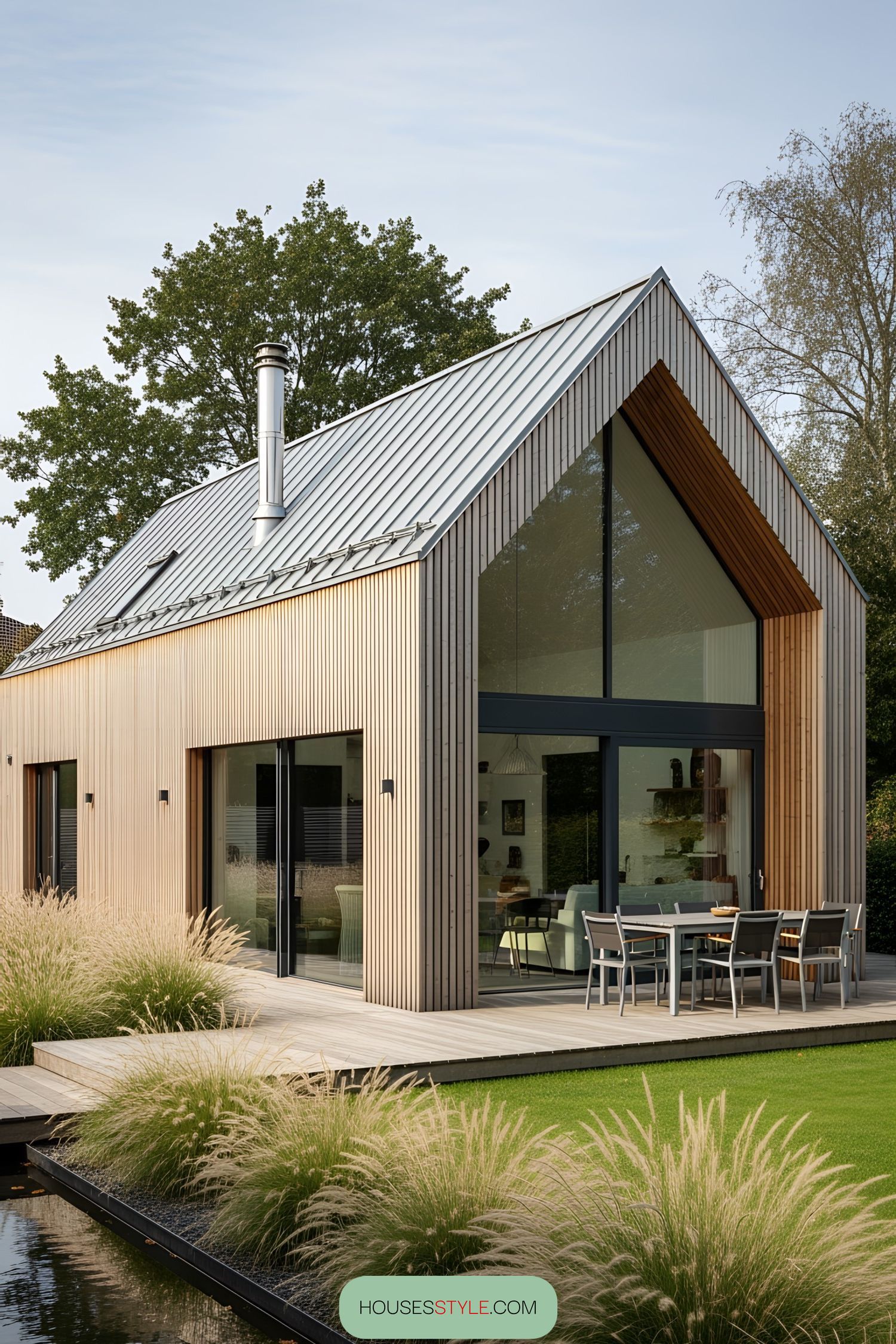 Stylish wood and glass chalet with a modern flair