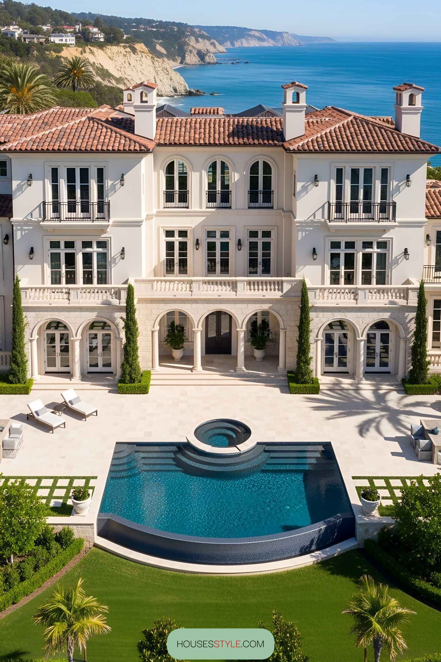 Luxurious seaside villa with pool