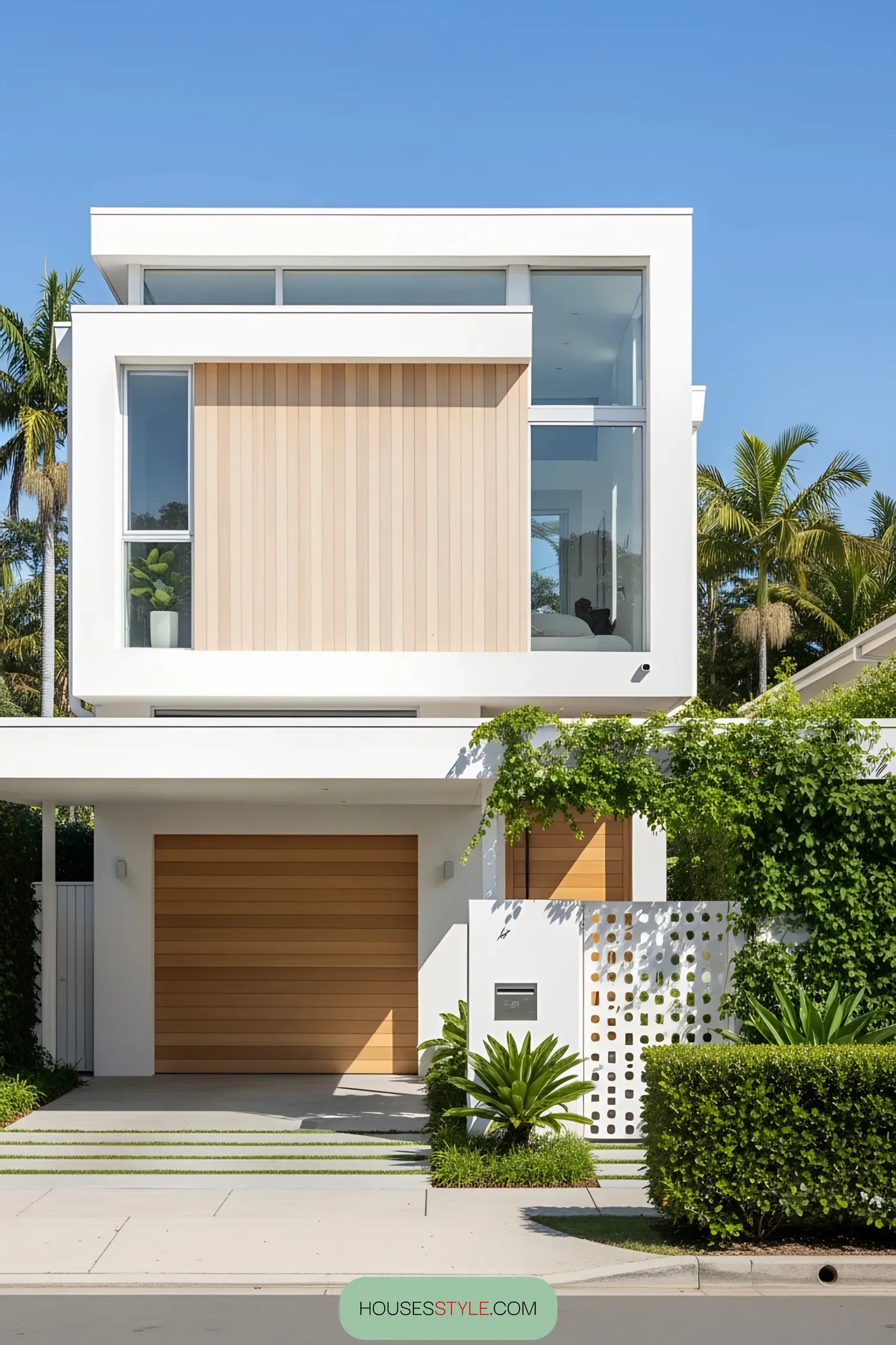 Modern coastal house with clean lines and natural elements