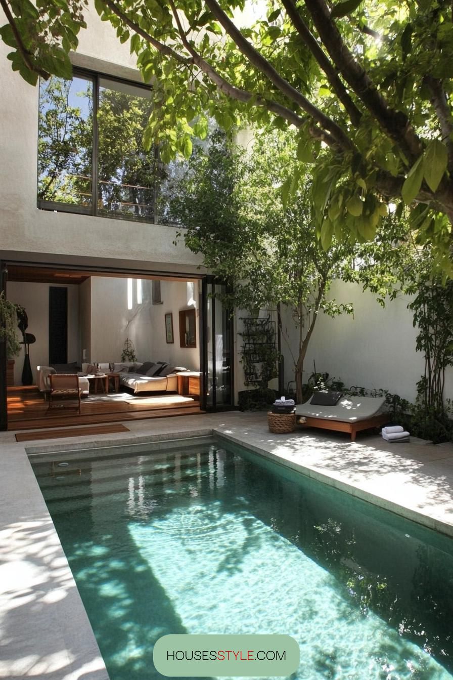 modern small courtyard pool with garden 3