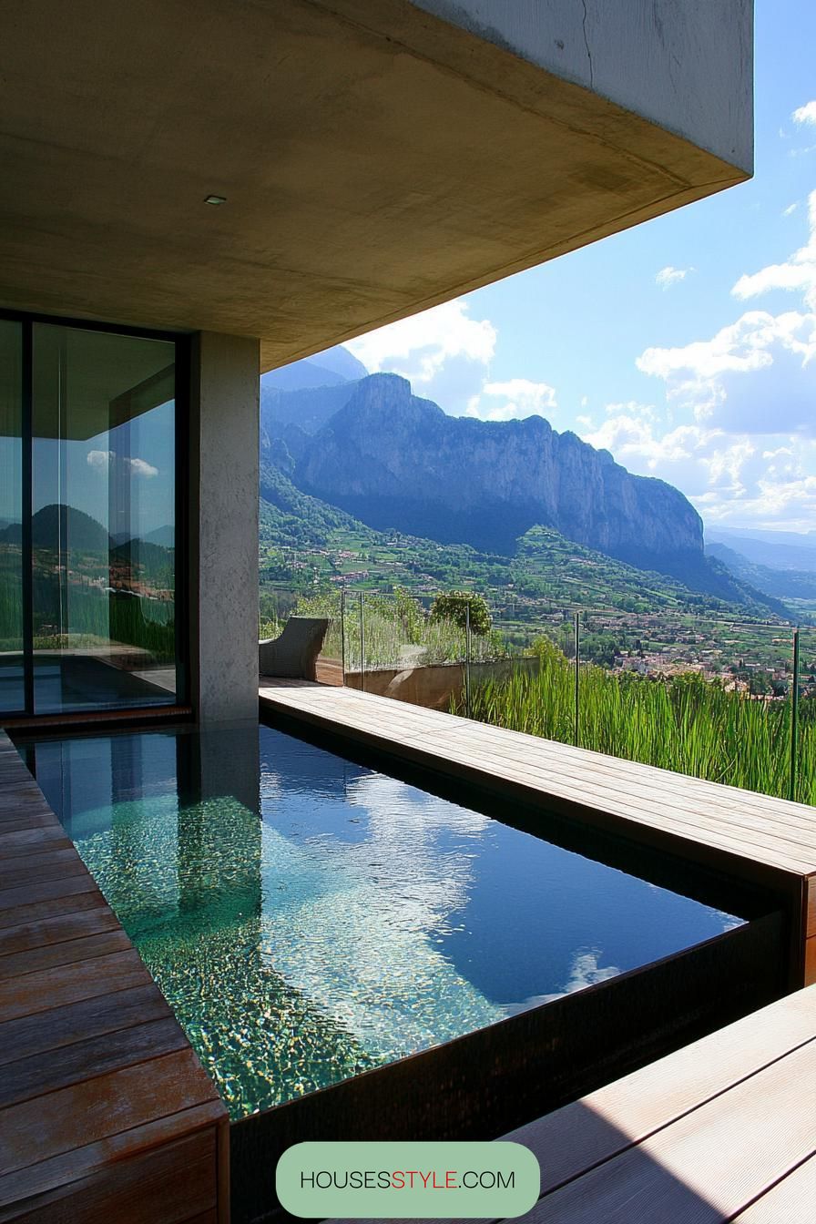 modern balcony small infinity pool mountain view 2