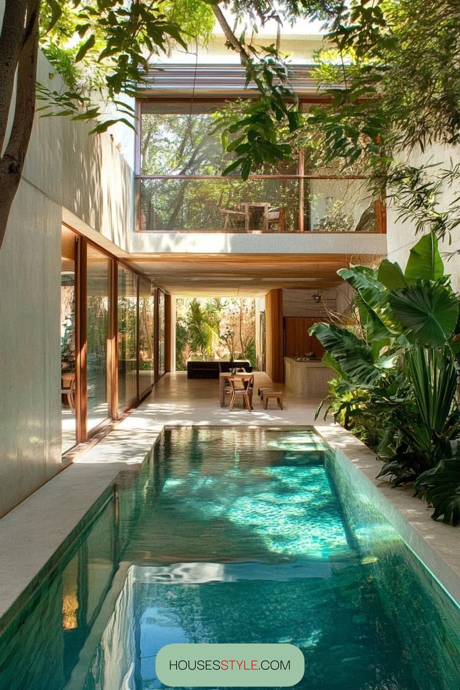 modern small courtyard pool with garden 2