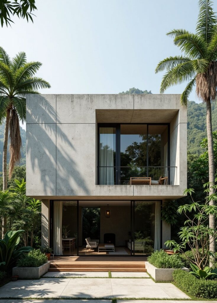 22 Industrial Tropical Homes Fusing Raw Edge & Lush Vibes
