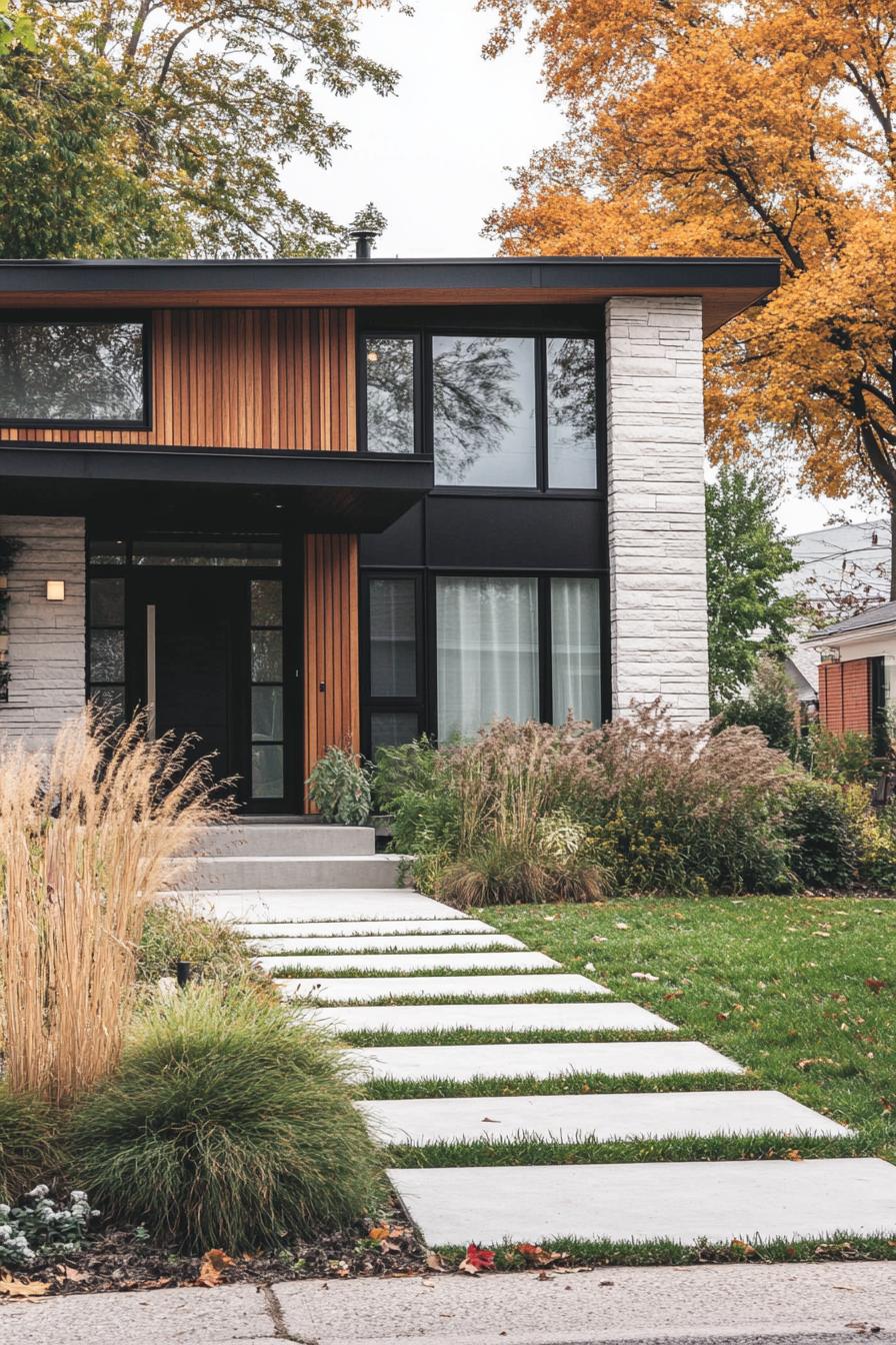 Modern Symphony of Wood and Stone