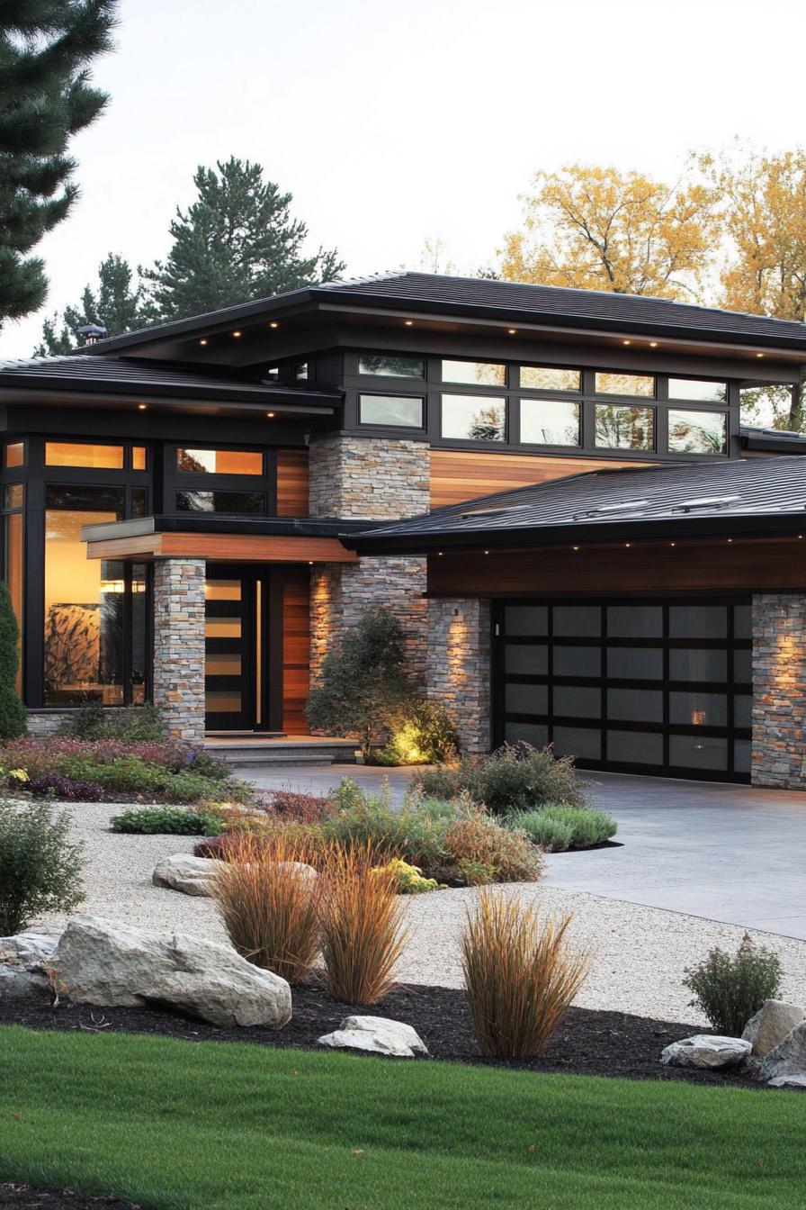 Modern Marvel with Rockin' Stone Front