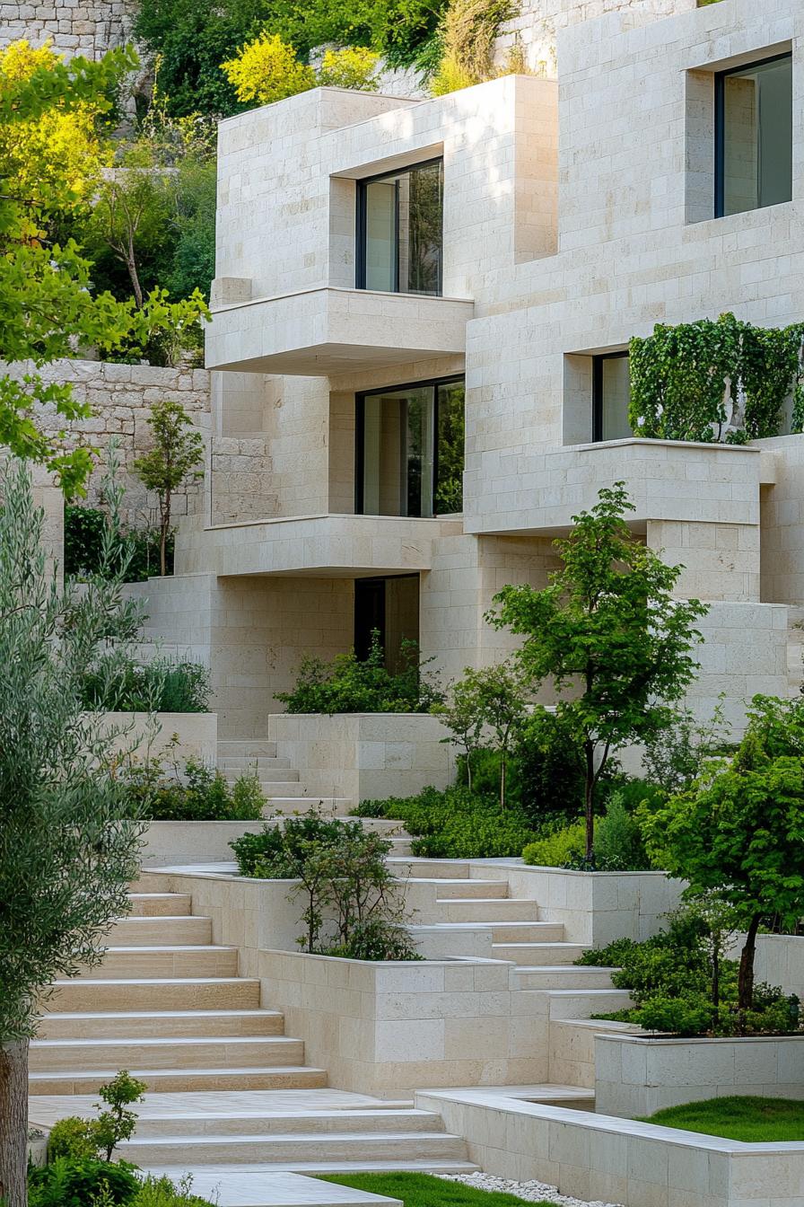 Stone Façade House, Sleek and Simple
