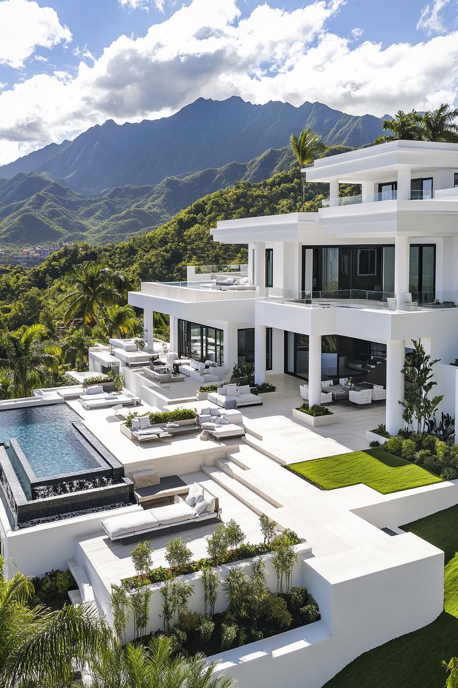 62 Modern Mansions With Jaw-Dropping Cutting-Edge Design 8 7) Hillside Haven With Sleek Lines