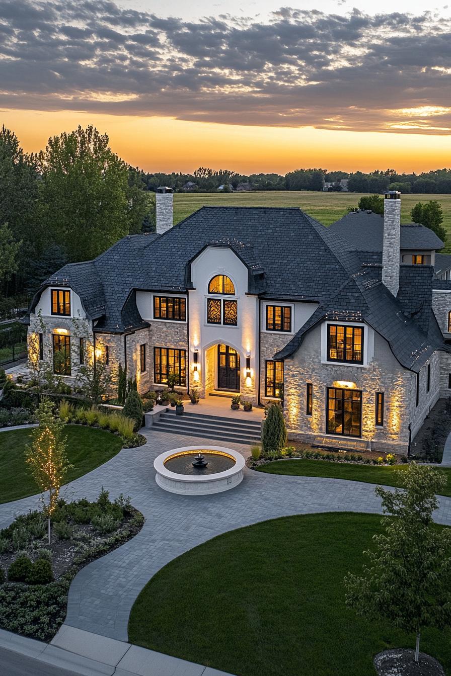62 Modern Mansions With Jaw-Dropping Cutting-Edge Design 11 10) Sunset Over an Exquisite Modern Mansion