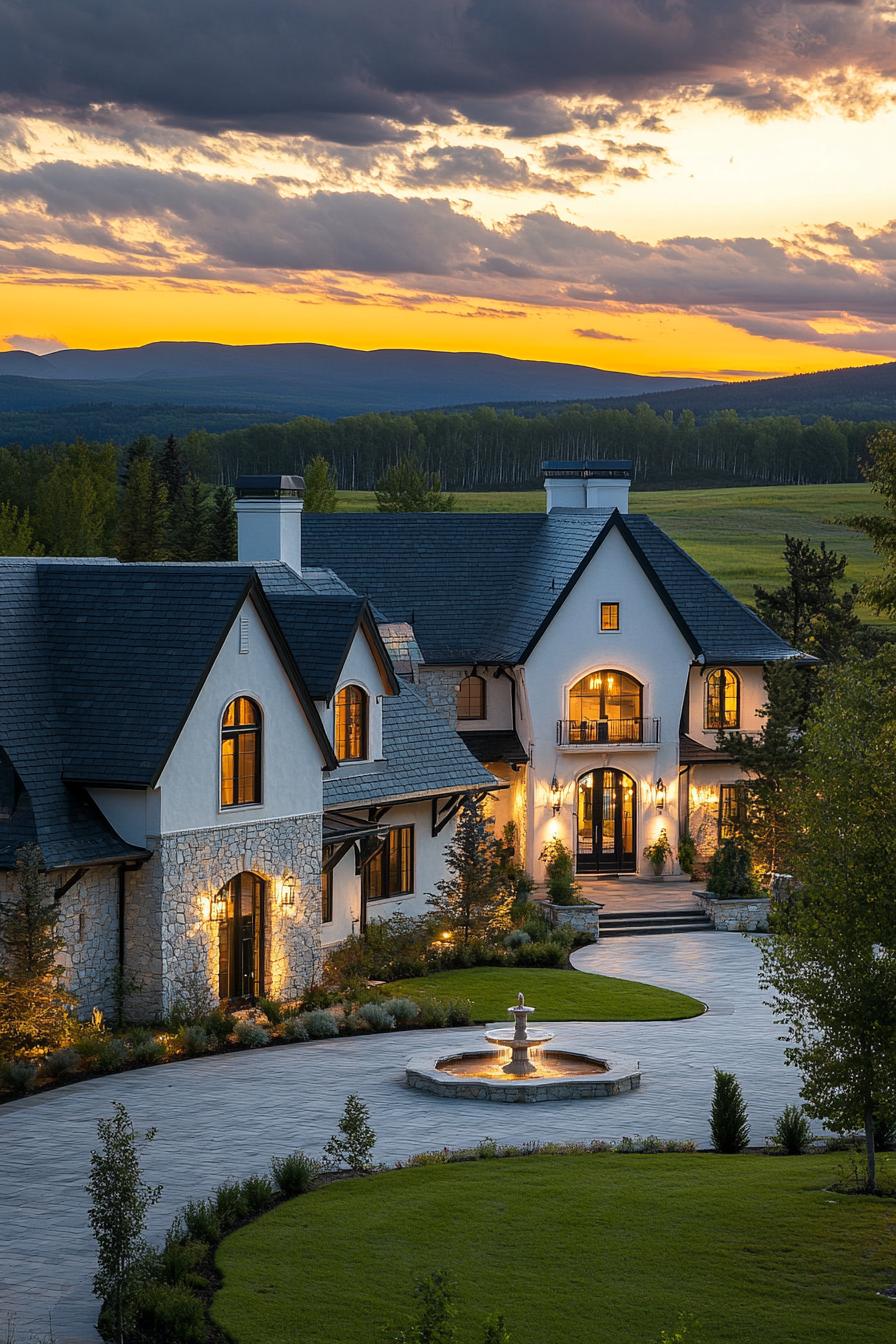 62 Modern Mansions With Jaw-Dropping Cutting-Edge Design 9 8) Modern Mansion Framed by Sunset