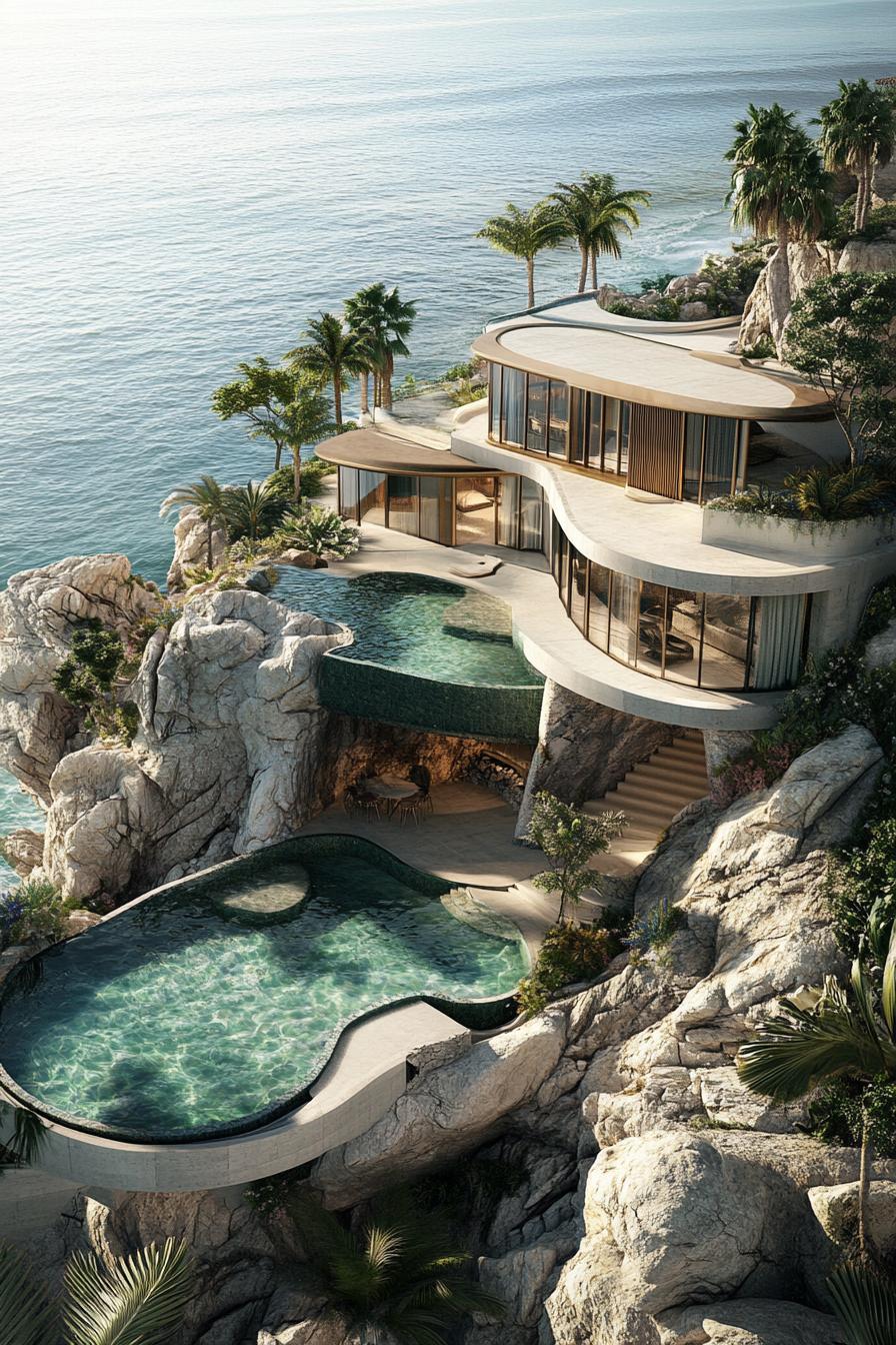 62 Modern Mansions With Jaw-Dropping Cutting-Edge Design 34 33) Cliffside Paradise, Modern Style