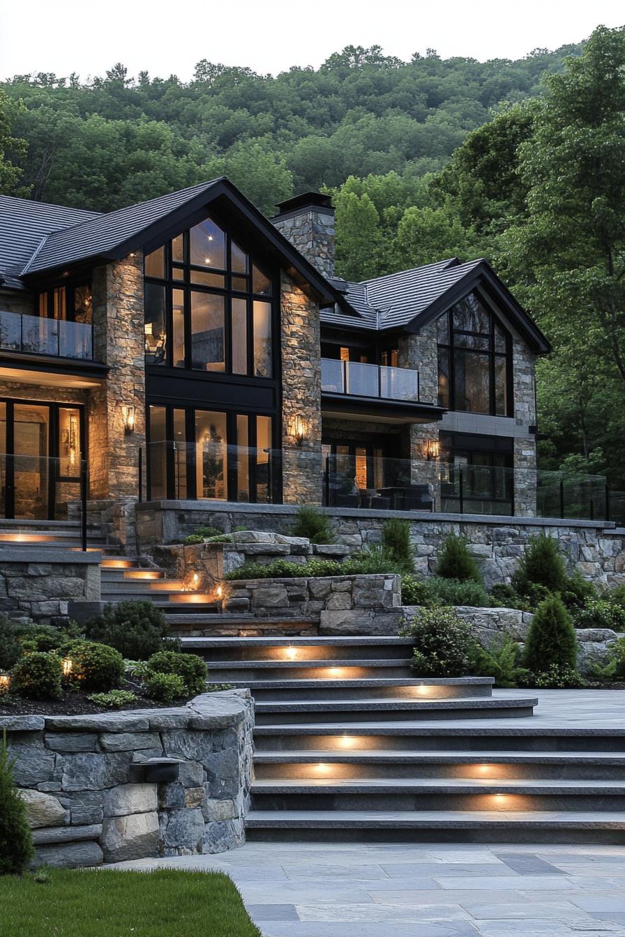 62 Modern Mansions With Jaw-Dropping Cutting-Edge Design 13 12) A Rustic Luxury Retreat