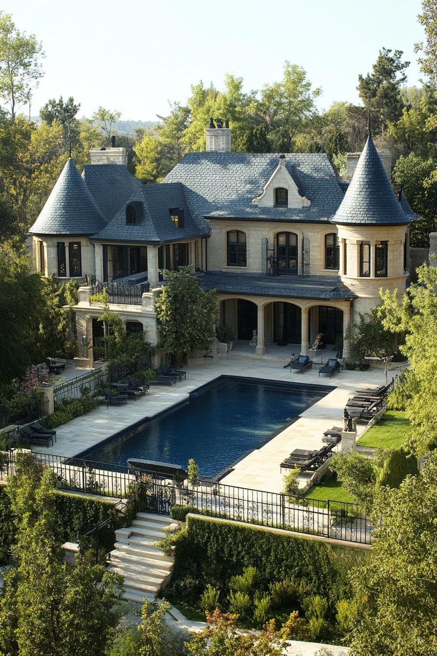 62 Modern Mansions With Jaw-Dropping Cutting-Edge Design 33 32) Castle-Style Mansion With Pool Views