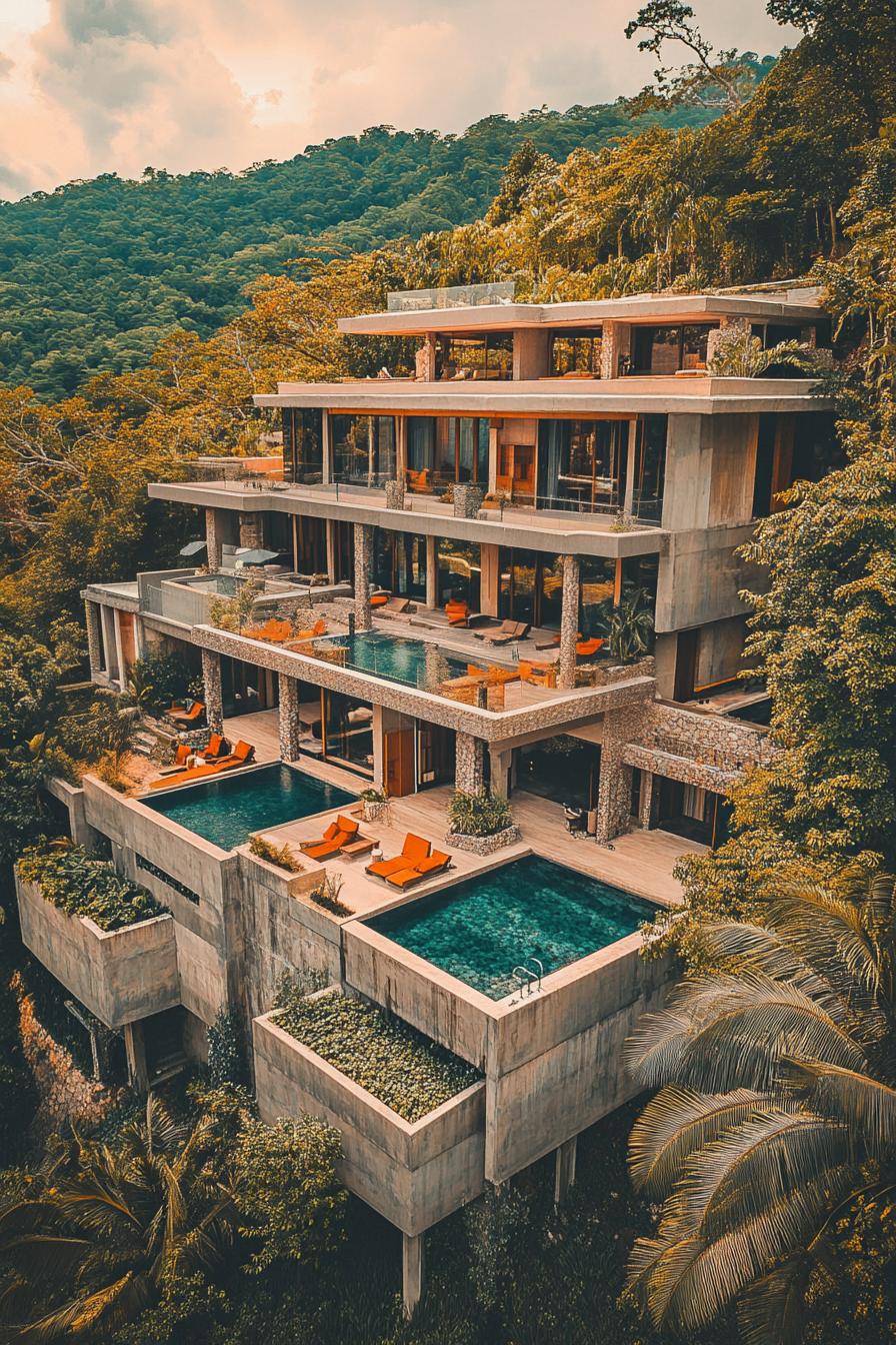 62 Modern Mansions With Jaw-Dropping Cutting-Edge Design 39 38) Terraced Jungle Mansion, Heavenly Views