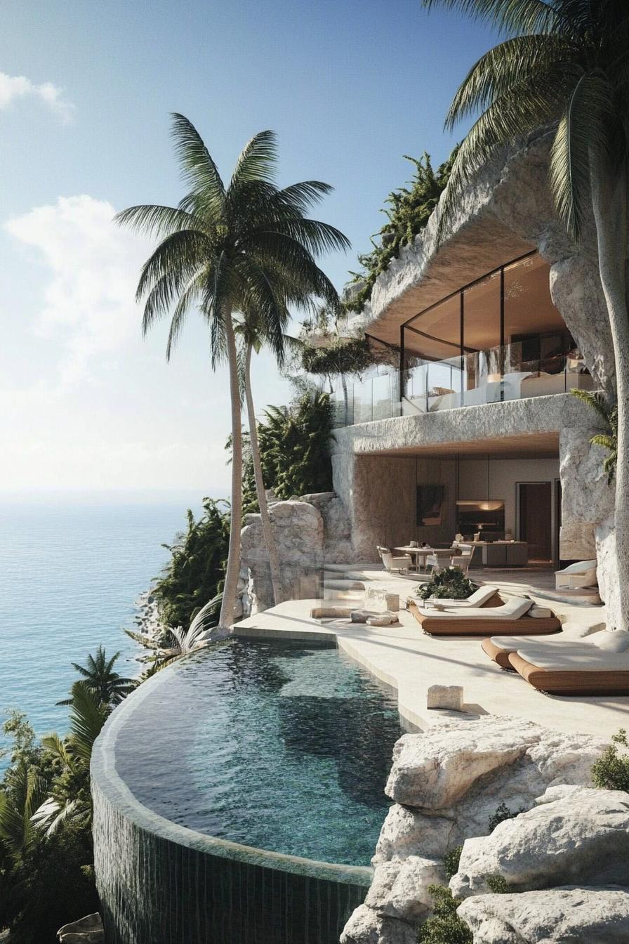 62 Modern Mansions With Jaw-Dropping Cutting-Edge Design 28 27) Cliffside Luxury Oasis by the Ocean