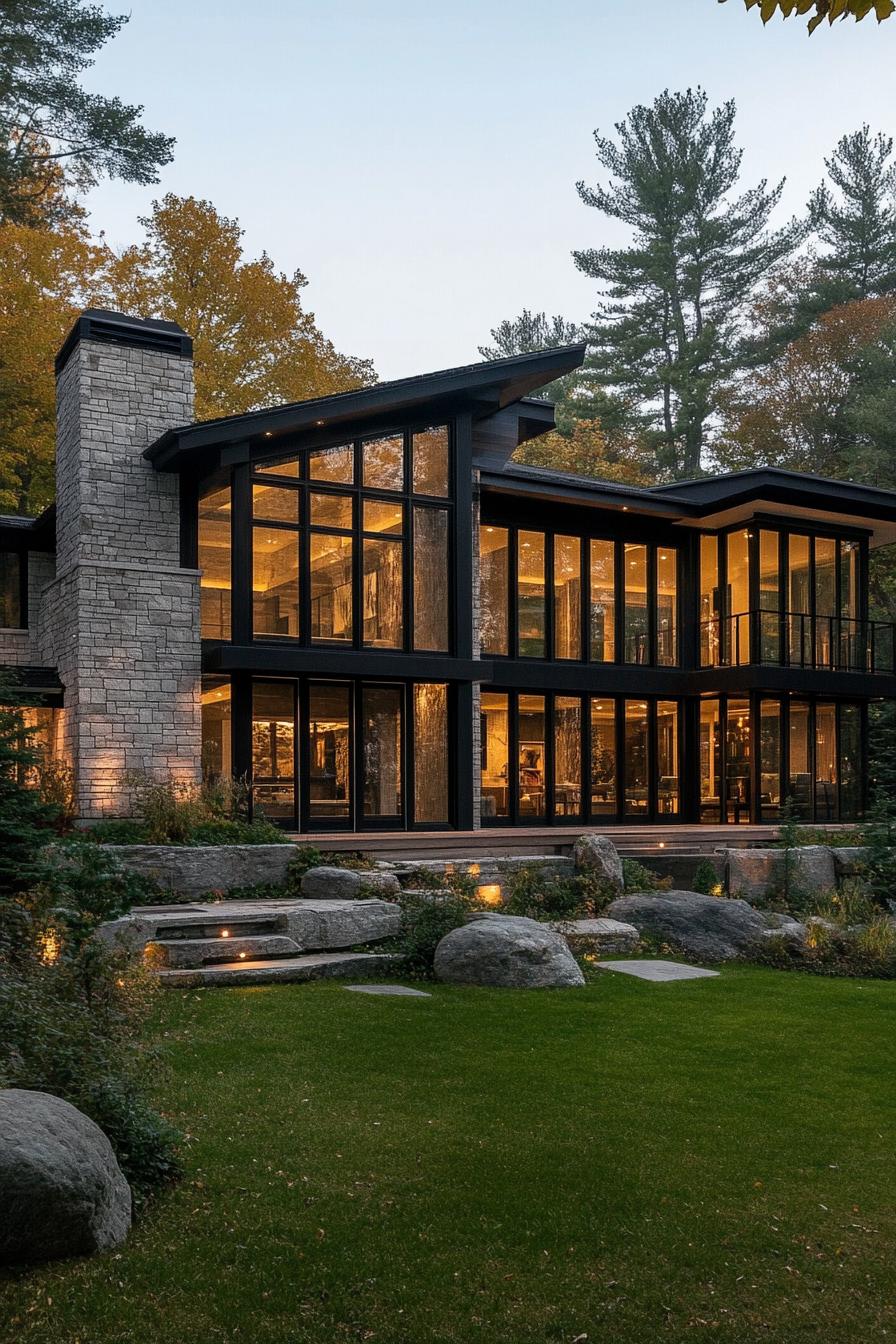62 Modern Mansions With Jaw-Dropping Cutting-Edge Design 30 29) Glass and Stone Symphony Marvel