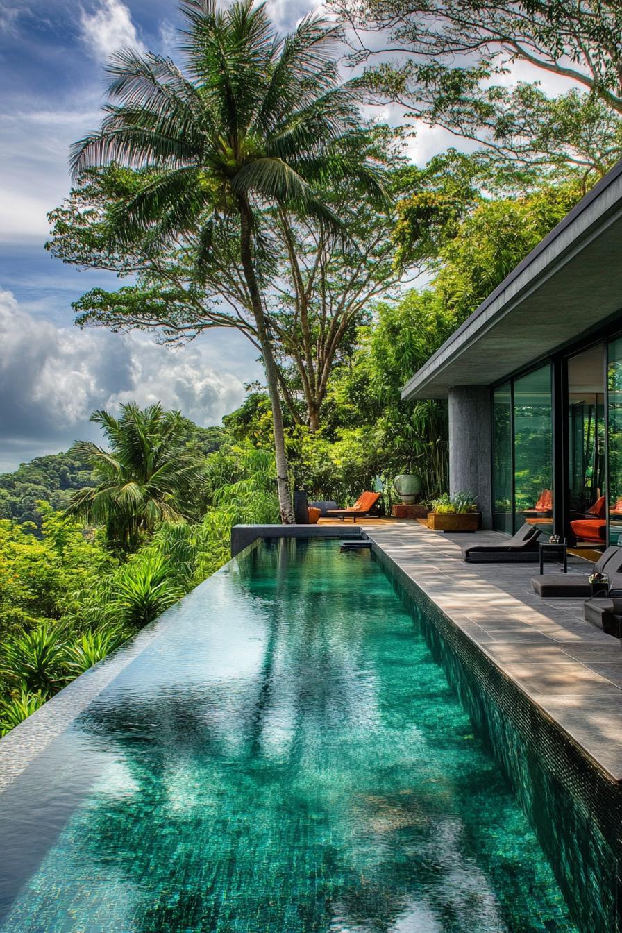 70 Modern House Pool Ideas Worth Jumping Right Into 56 Tropical Pool Wrapped in Lush Landscaping