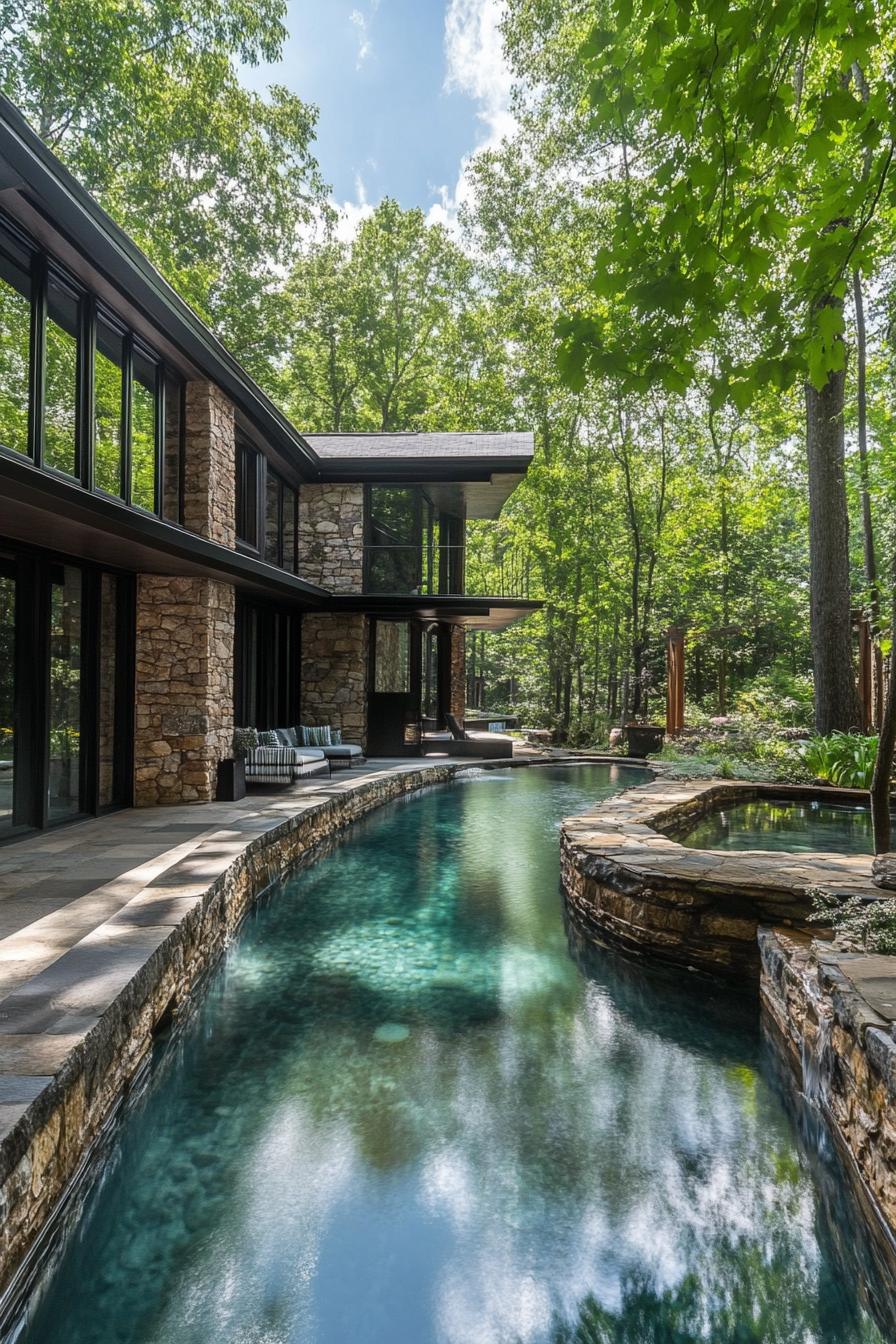 70 Modern House Pool Ideas Worth Jumping Right Into 15 Lagoon Pool in Natural Stone - photo 3