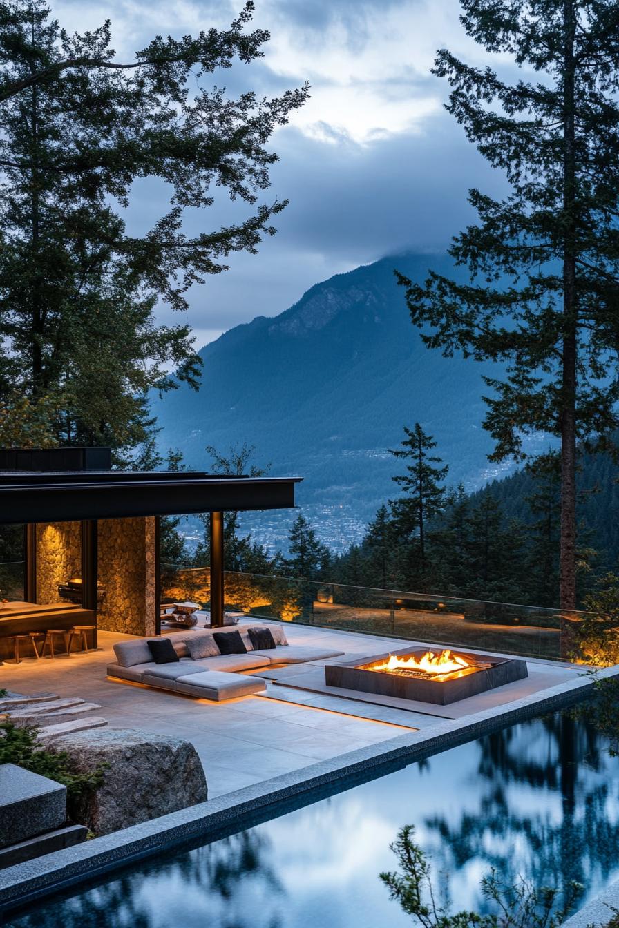 70 Modern House Pool Ideas Worth Jumping Right Into 5 Fire Pit Beside an Infinity Edge Pool - photo 4